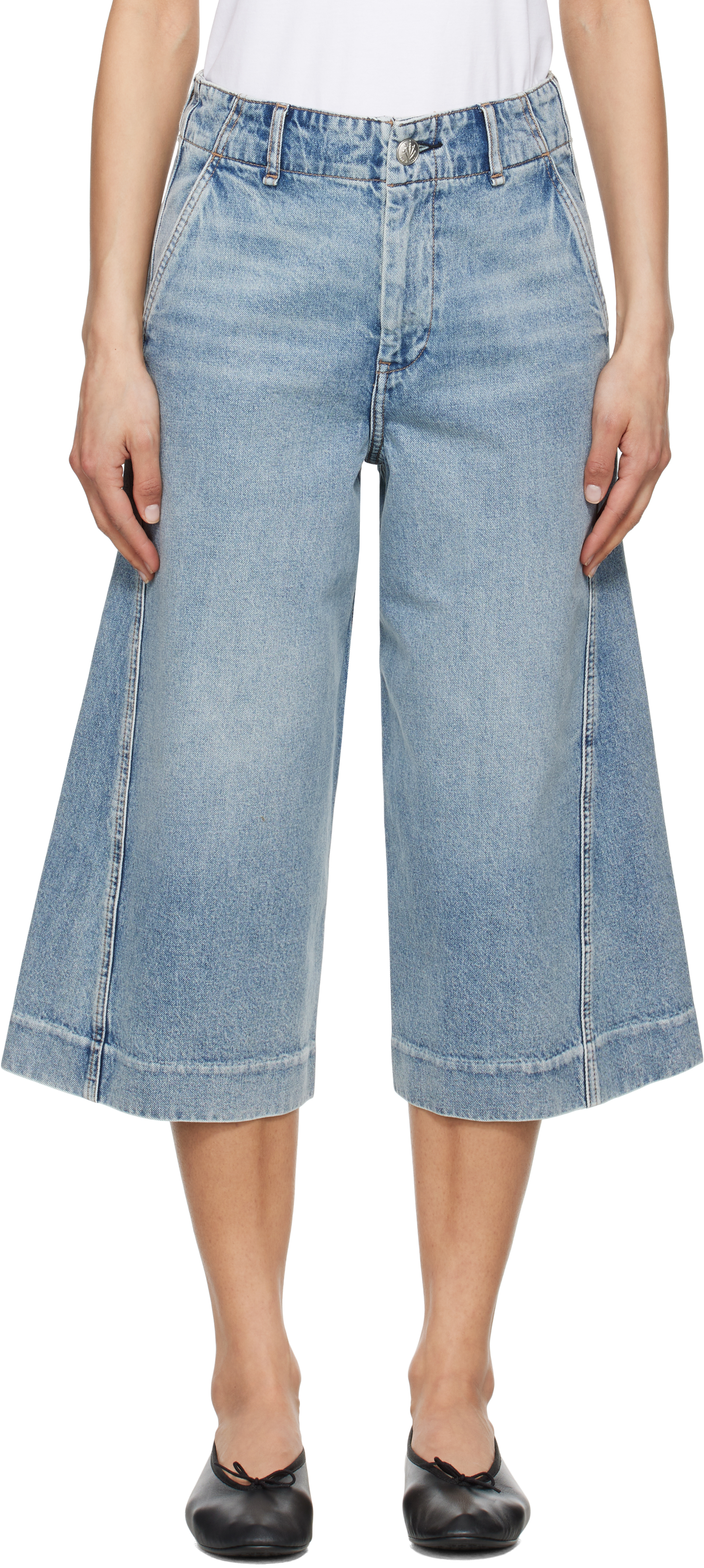Rag & Bone Blue Tailored Jamie Denim Shorts In Pacific