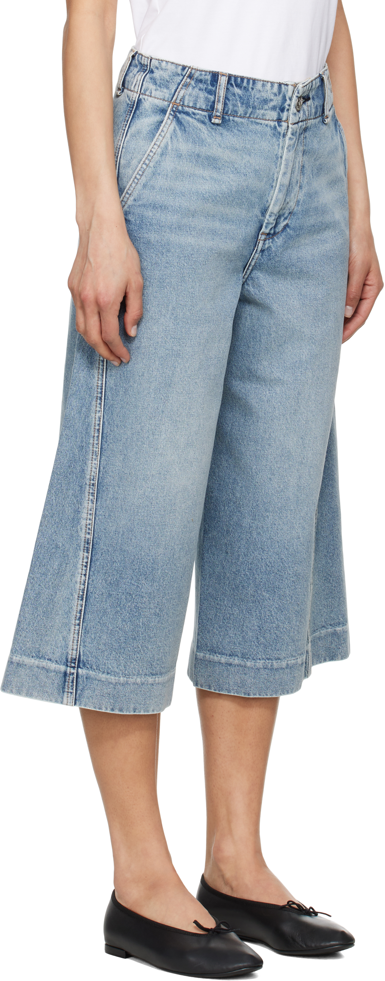 Rag & Bone Blue Tailored Jamie Denim Shorts In Pacific