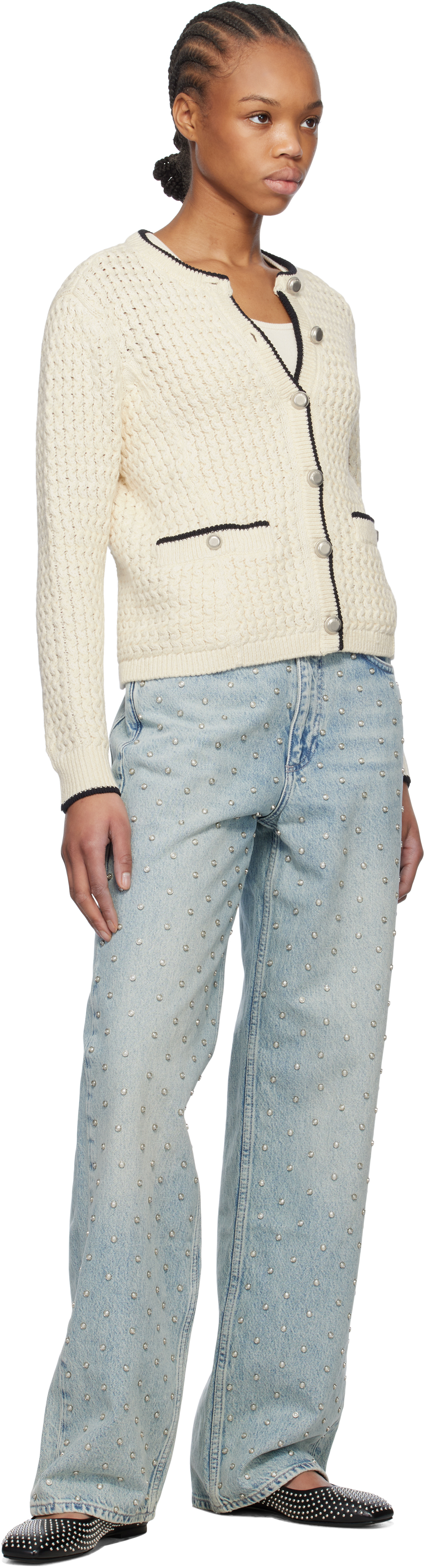 Rag & Bone Off-white Daria Cardigan In Marsh