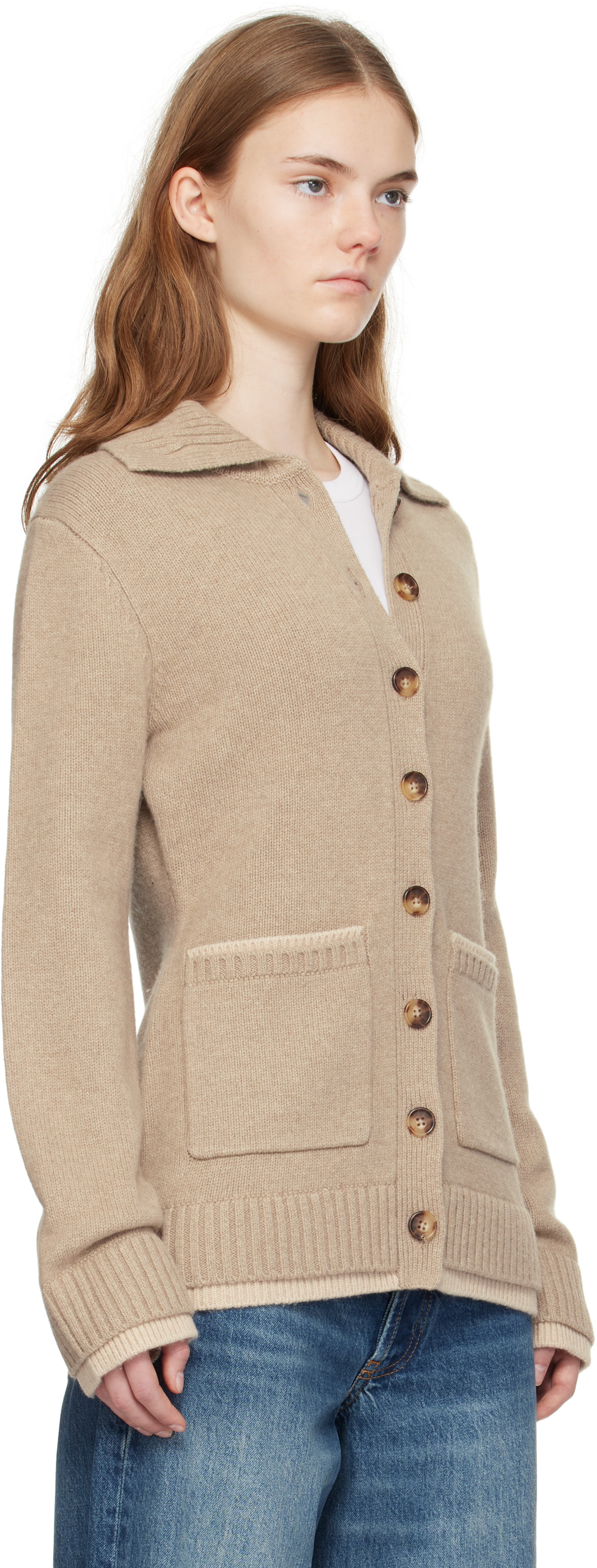 Rag & Bone Brown Danica Cardigan In Oatmeal