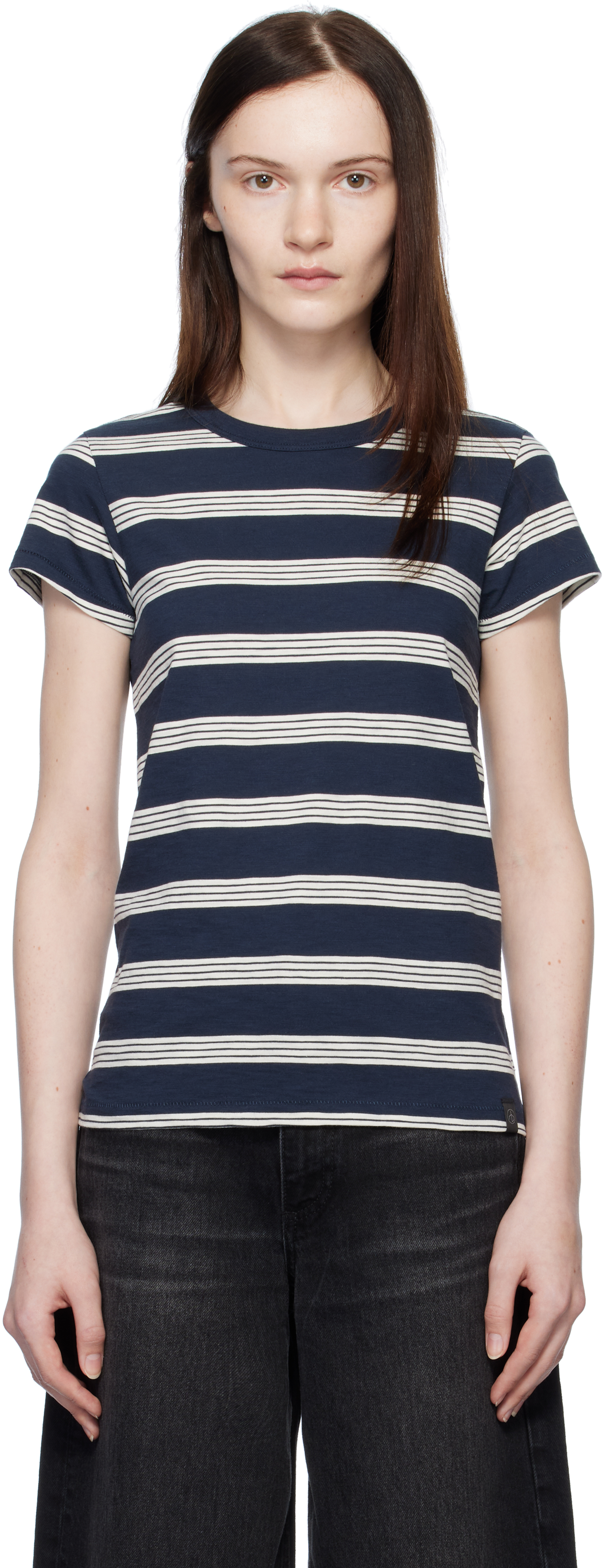 Navy 'The Slub Striped' T-shirt