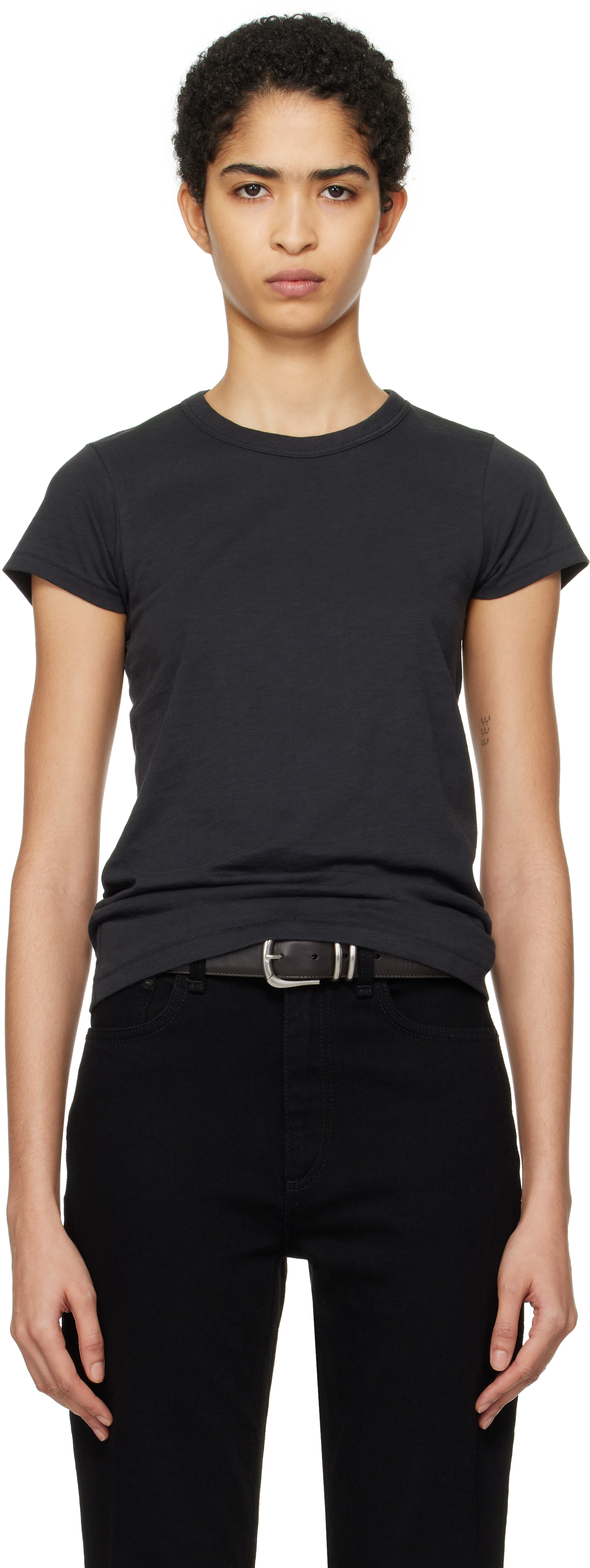 RAG & BONE 売れ筋商品|||ラグアンドボーン Tシャツ トップス レディース T-shirts Black Classic Linen Tee - Black | rag & bone