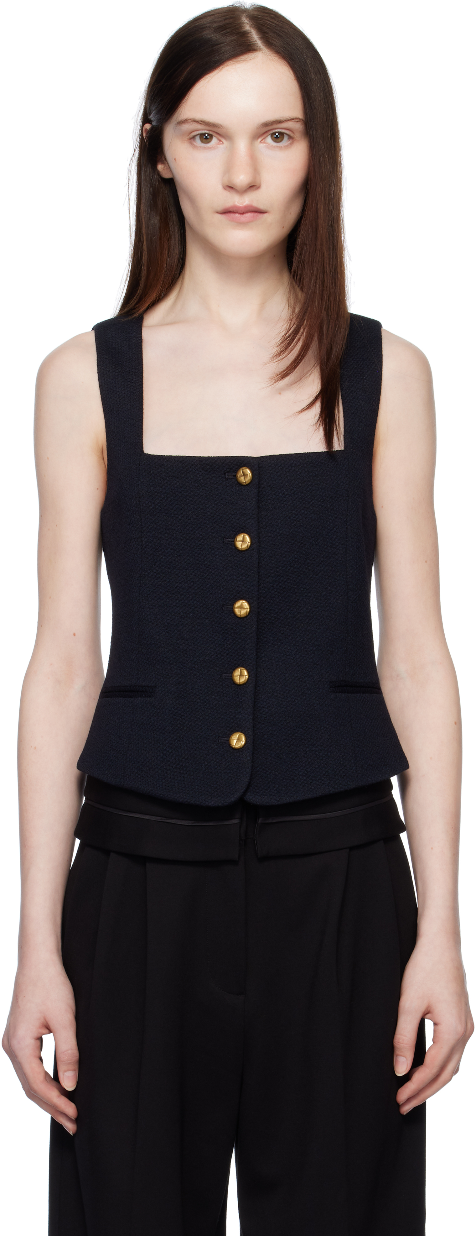 Navy Mariana Textured Vest