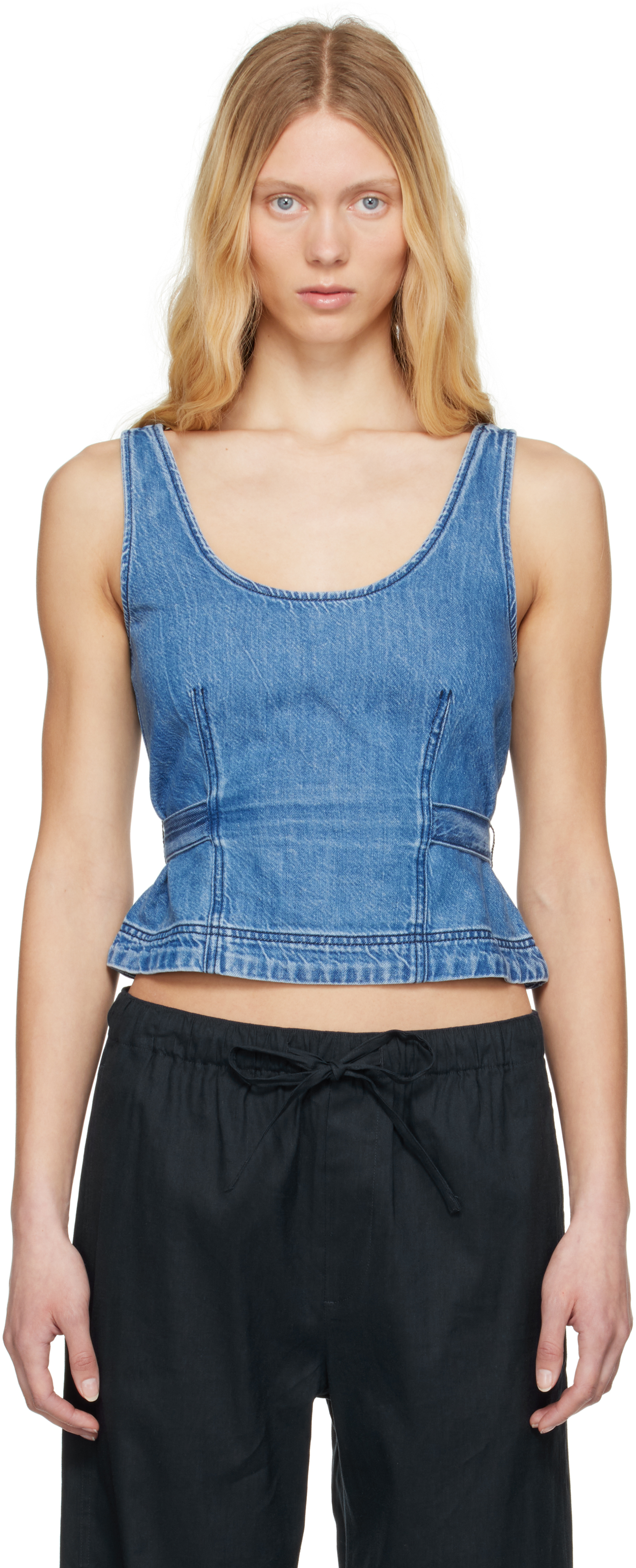 Rag & Bone Blue Ultra Featherweight Estelle Denim Top In Beekman