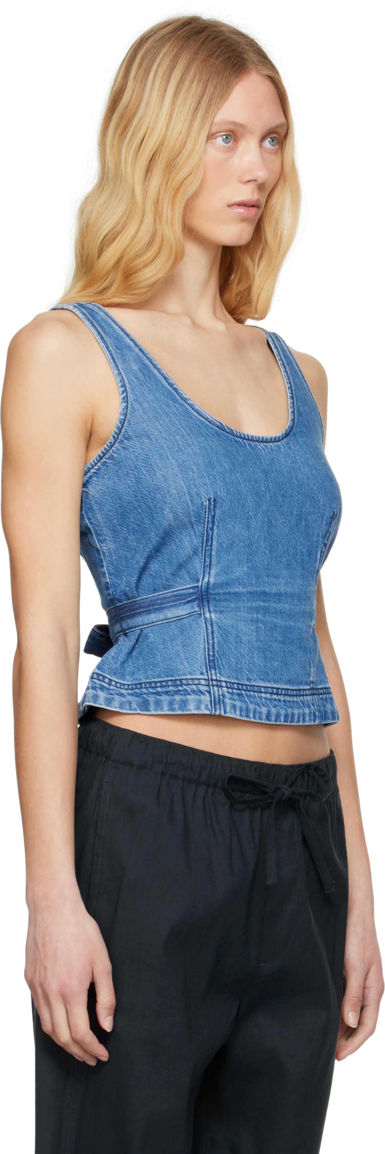 Rag & Bone Blue Ultra Featherweight Estelle Denim Top In Beekman