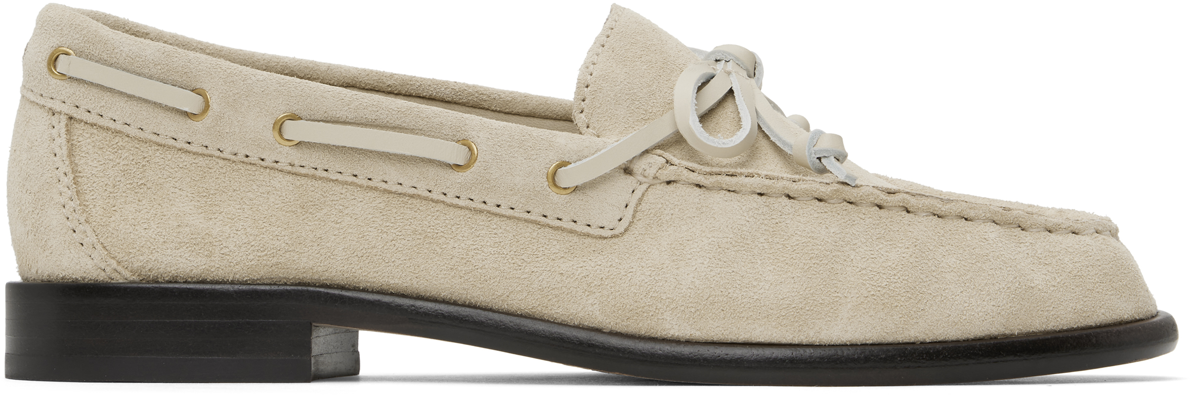 Beige Carter Italian Suede Boat Shoes