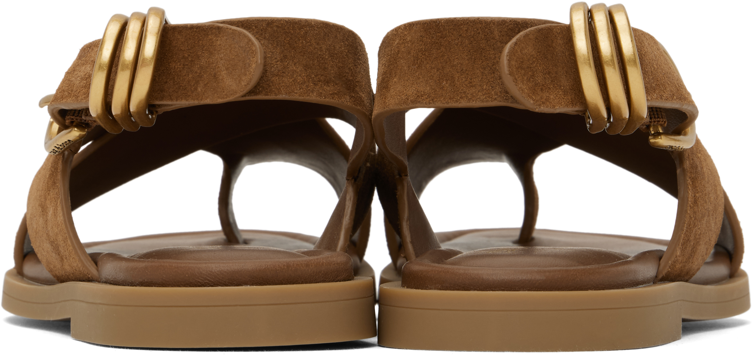Rag & Bone Brown Gia Italian Suede Crossover Sandals In Umbersd