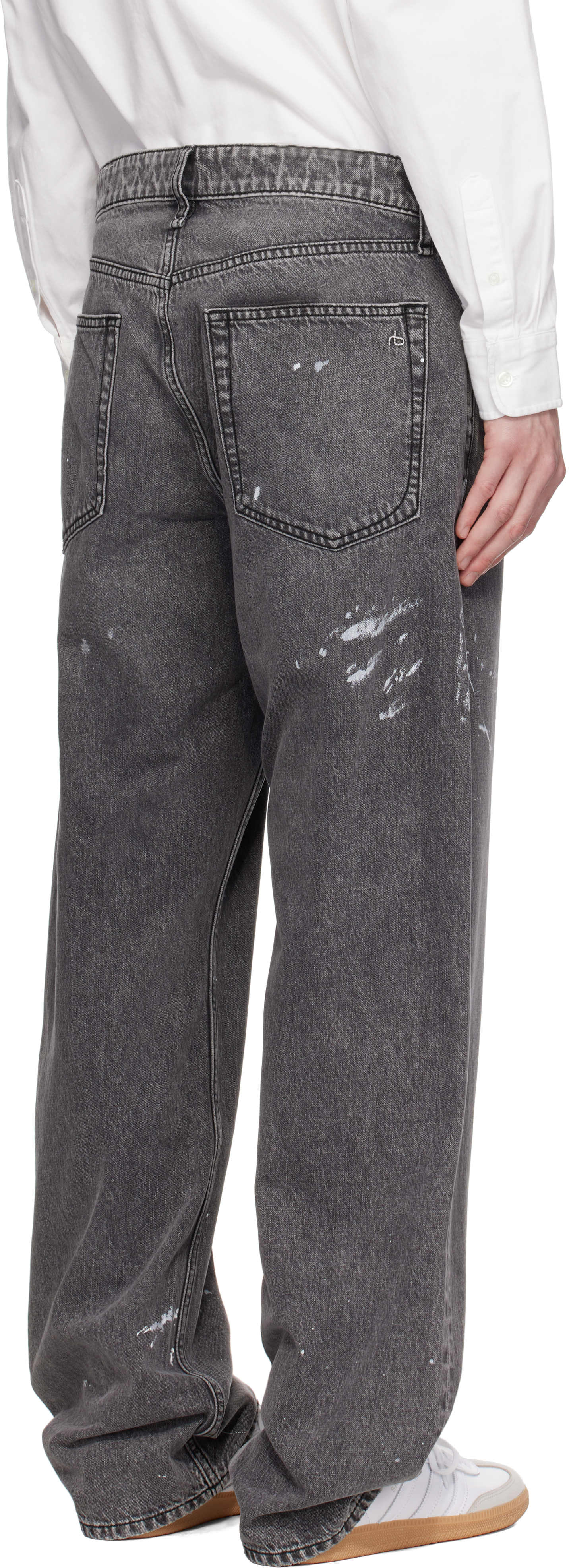 Rag & Bone Gray Fit 4 Hand-painted Straight Fit Jeans In Painted Ch