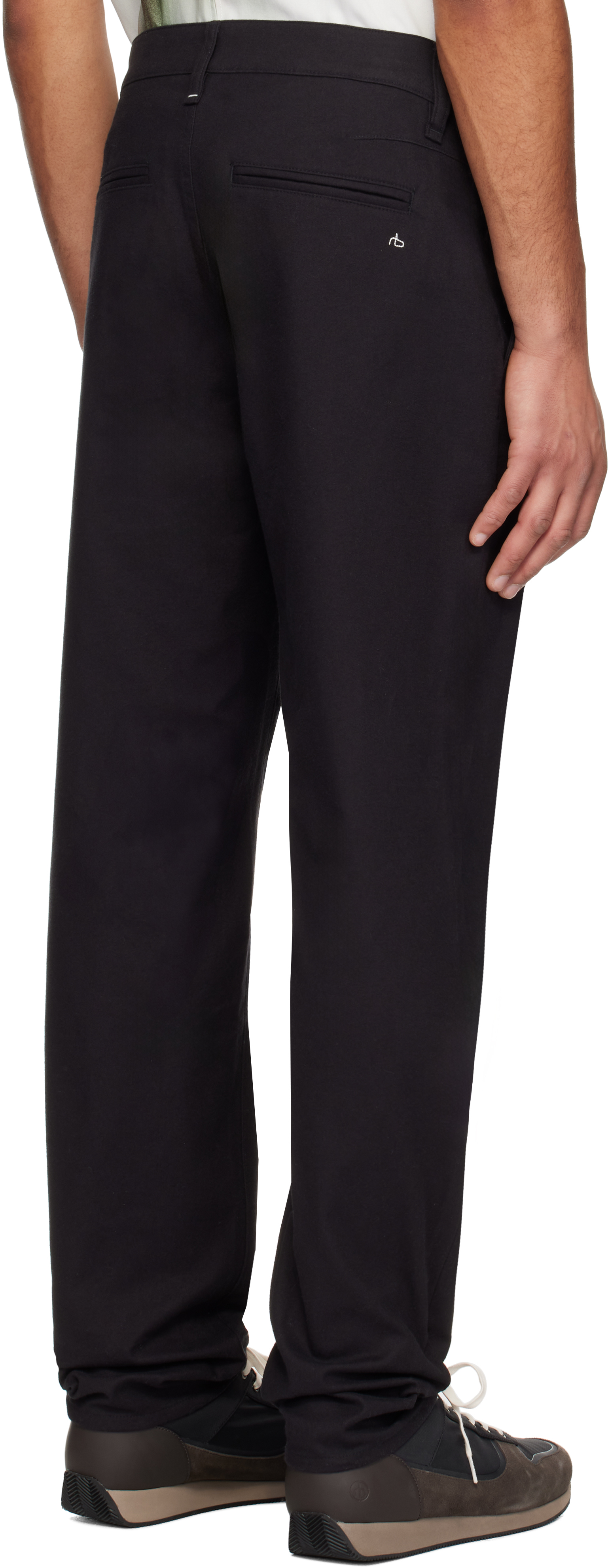 Rag & Bone Black Standard Flannel Chino Trousers In Black
