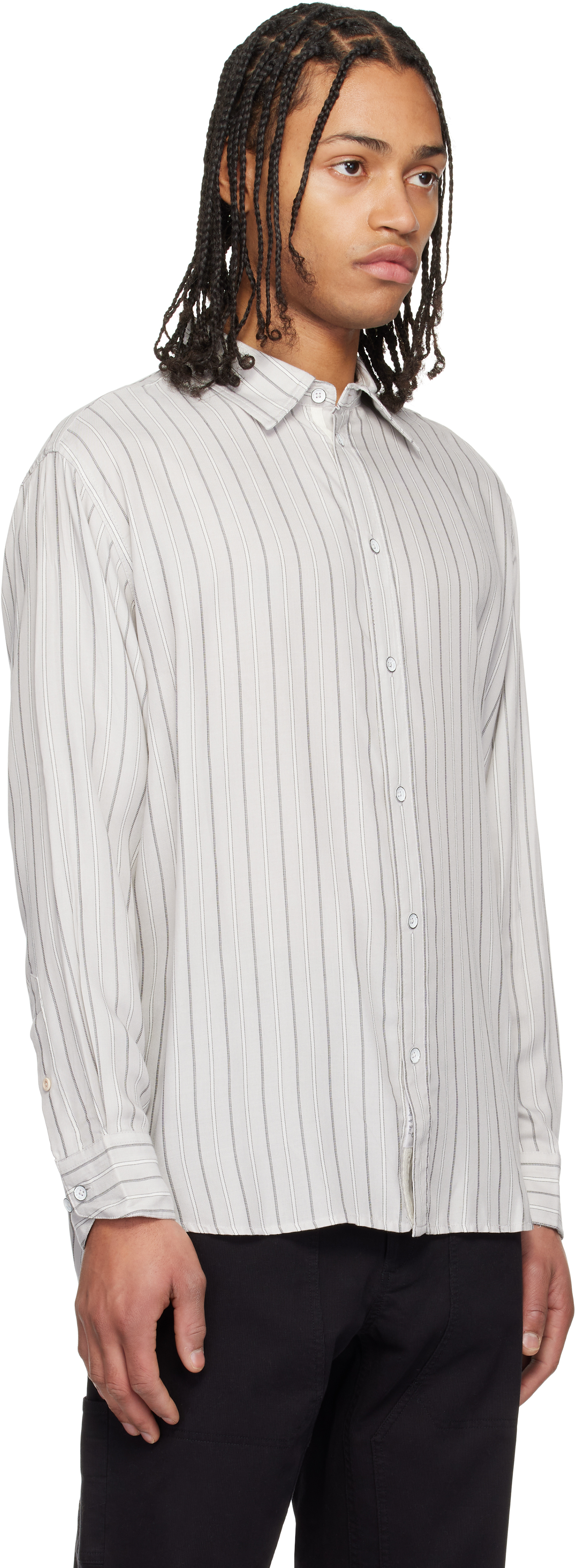 Rag & Bone Off-white Matthew Striped Shirt In Whtstripe