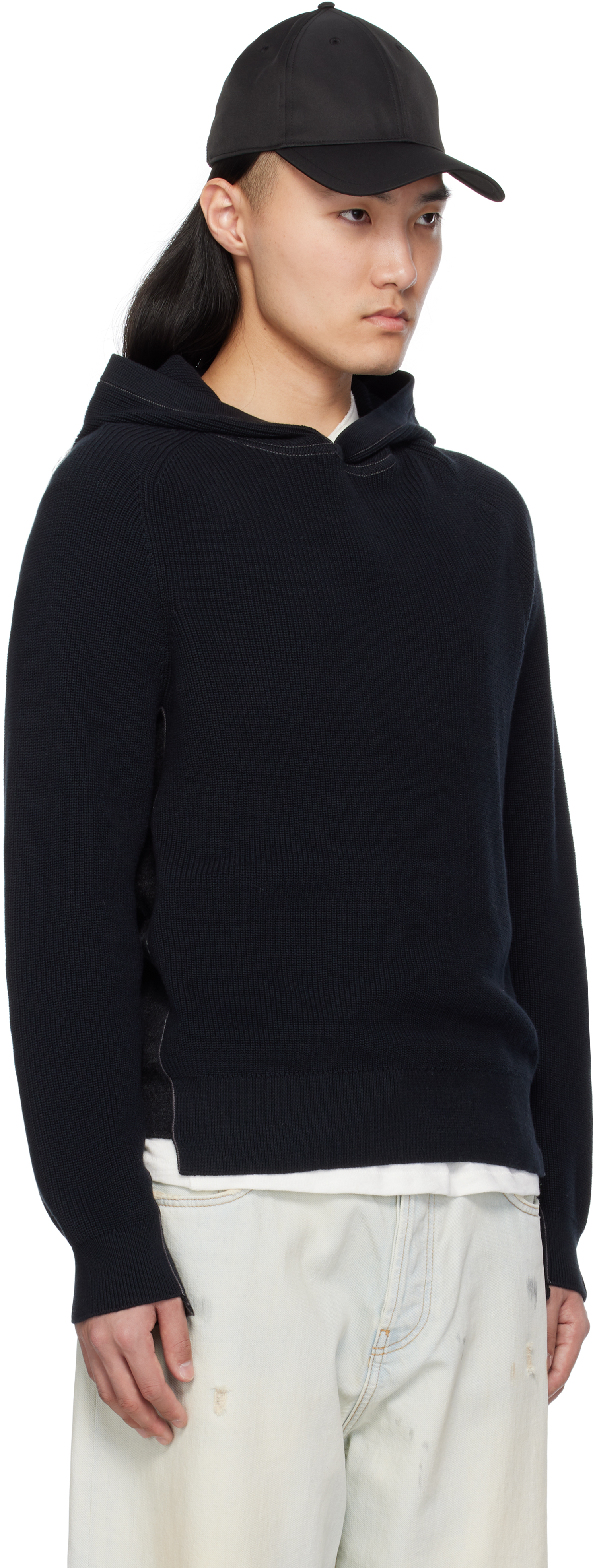 Rag & Bone Black Gabe Spliced Hoodie In Black