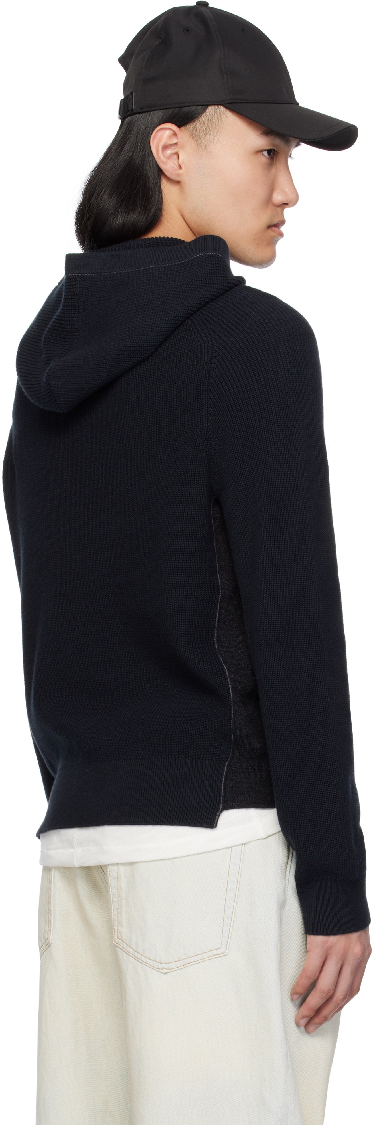 Rag & Bone Black Gabe Spliced Hoodie In Black