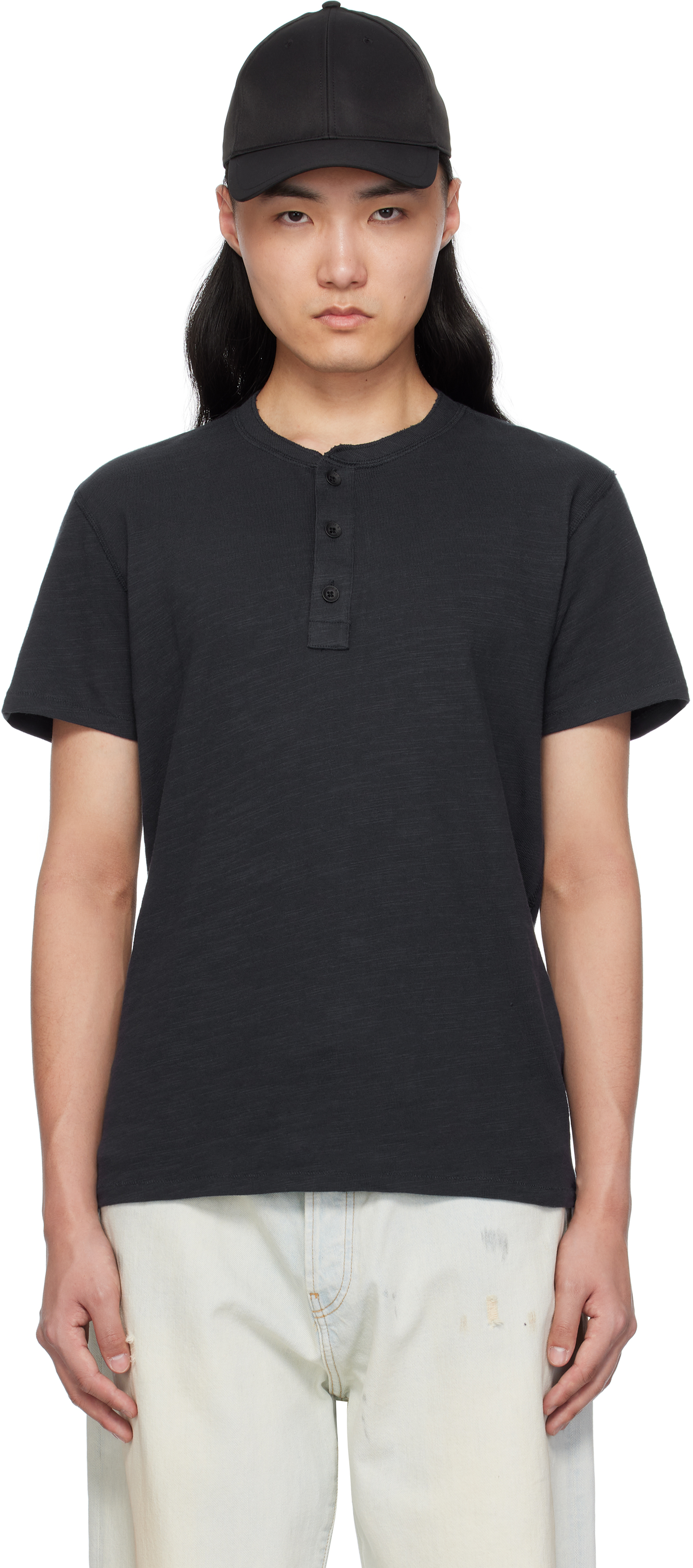 Navy Classic Cotton Henley