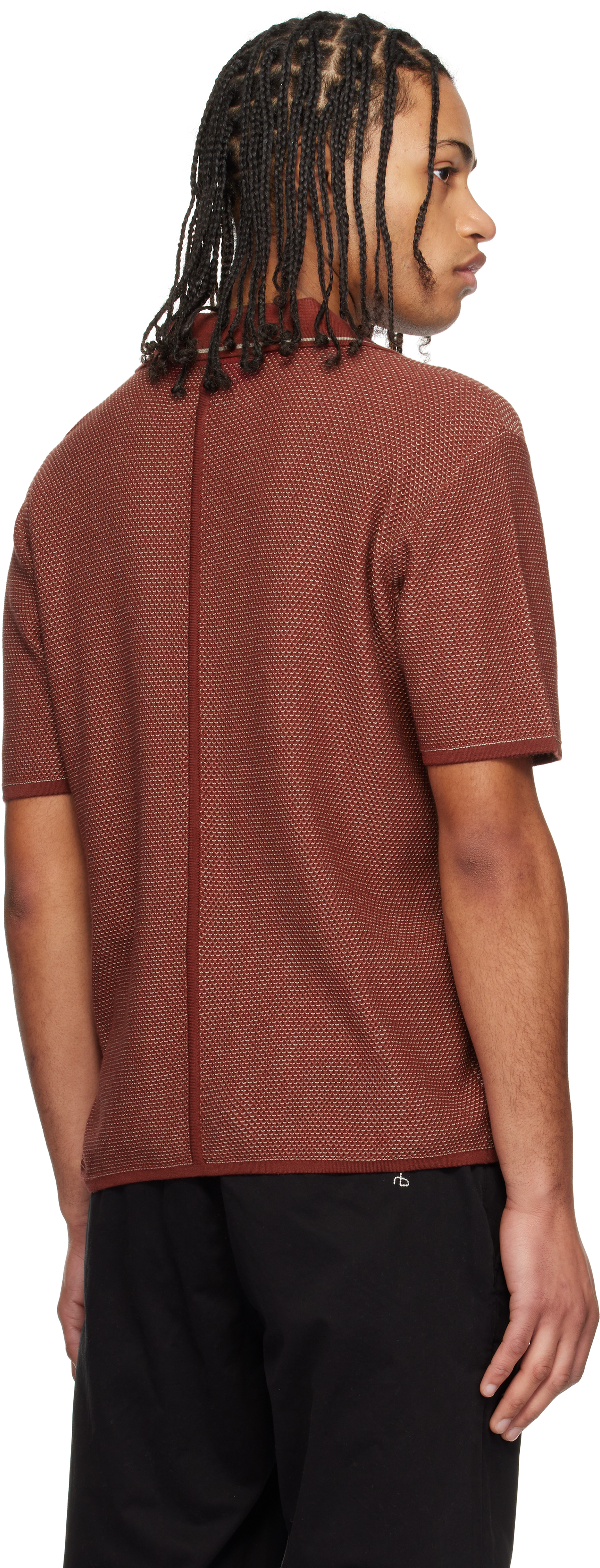 Rag & Bone Burgundy Harvey Jonny Collar Polo In Maroon