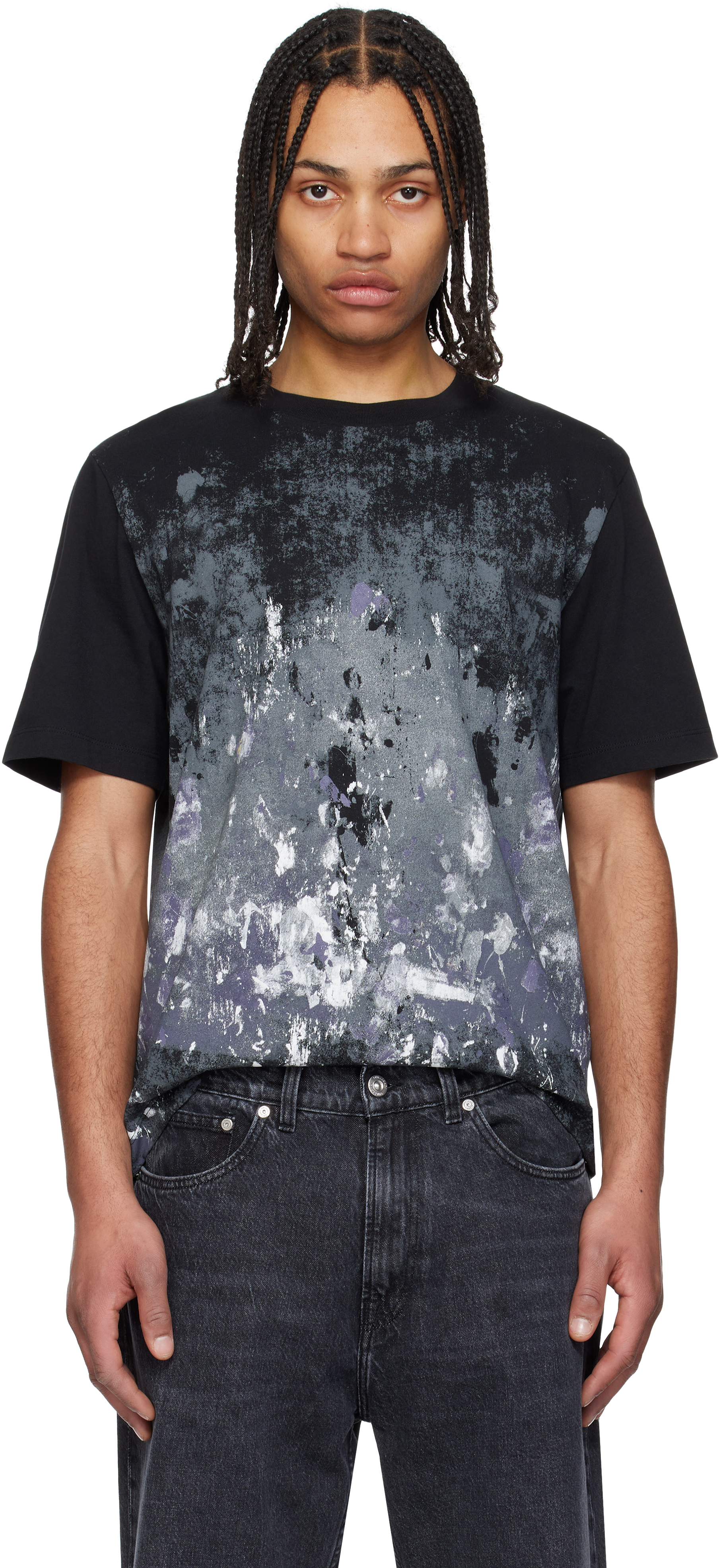 【関税込み】rag & bone ブラック Splatter Print Tシャツ rag & bone: Black Splatter Print T-shirt | SSENSE 日本