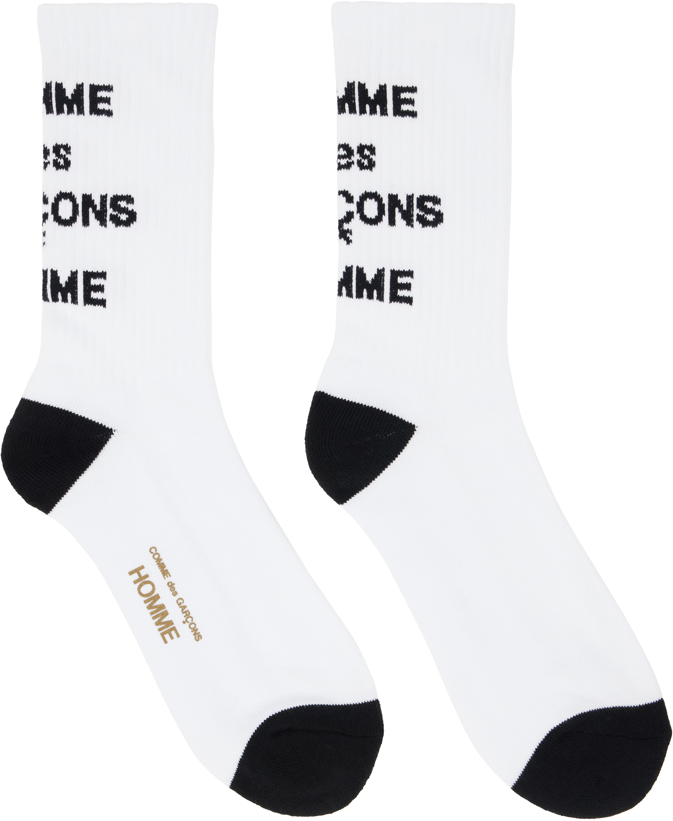 Black Cotton Pilled Logo Socks