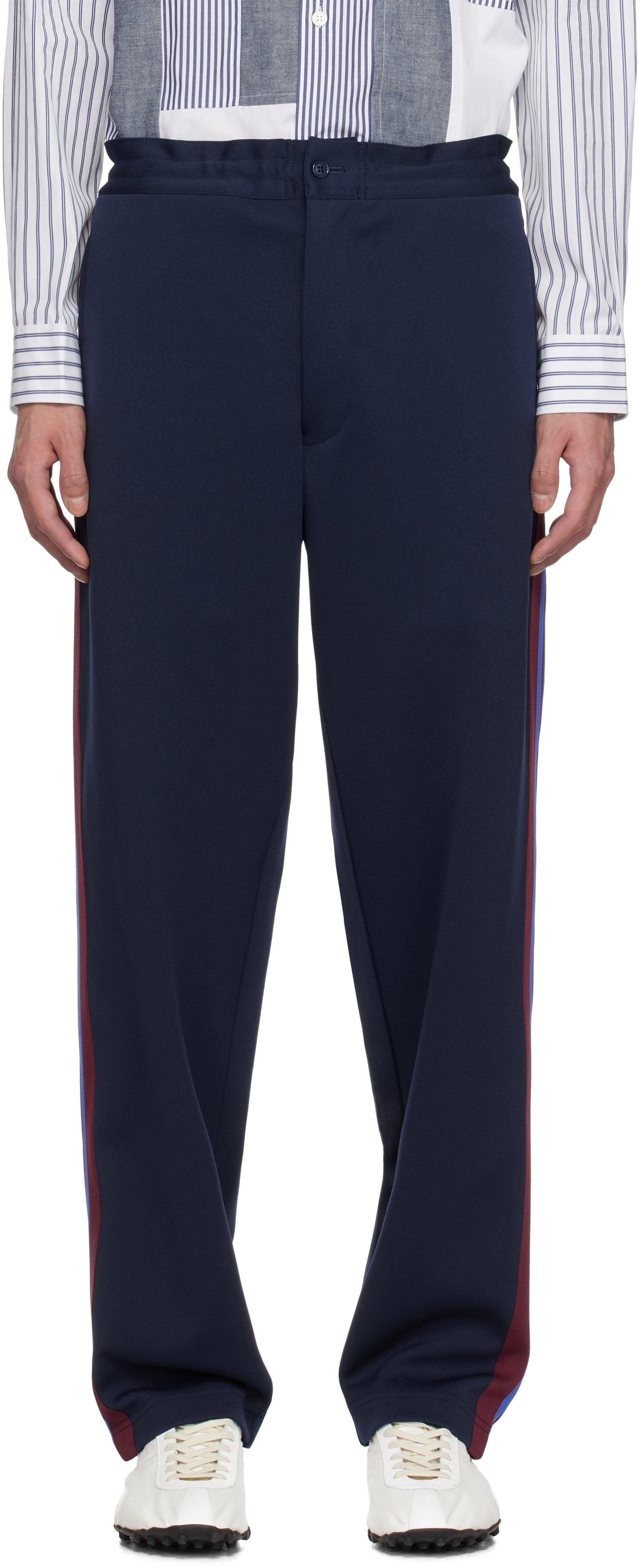 Pantalon de survêtement bleu marine à garnitures à rayures Comme