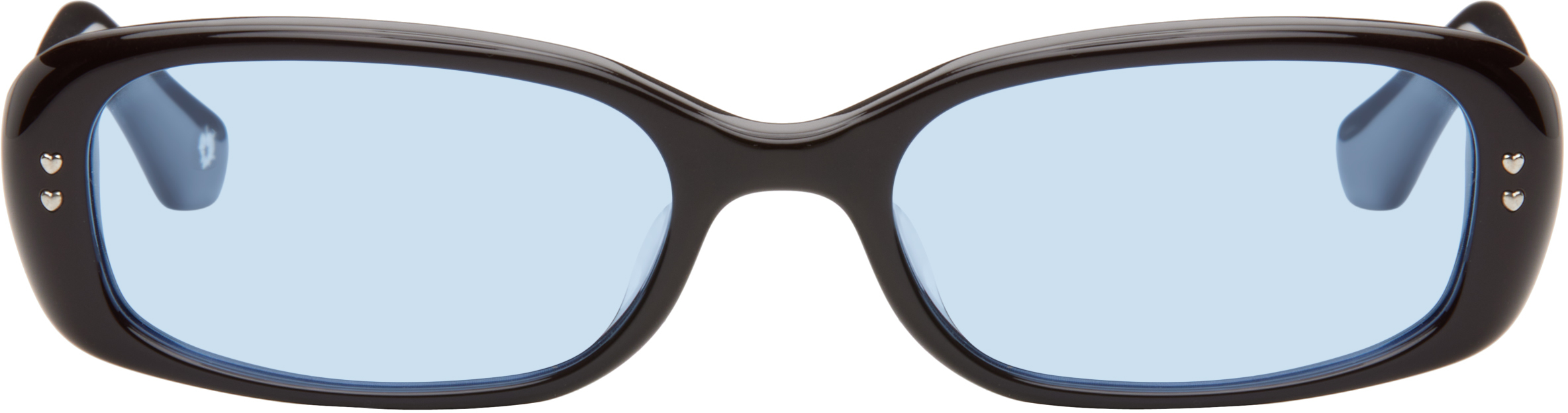 Bonnie Clyde Brown Rodeo Sunglasses In Dark Brown/blue