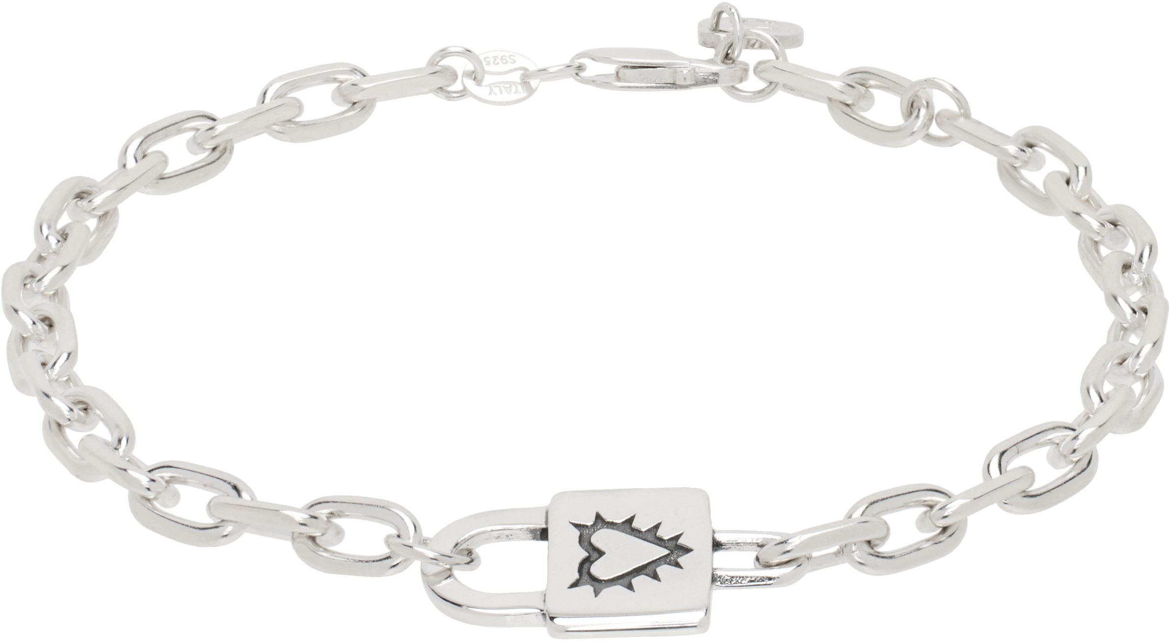 Silver Locked Heart Bracelet