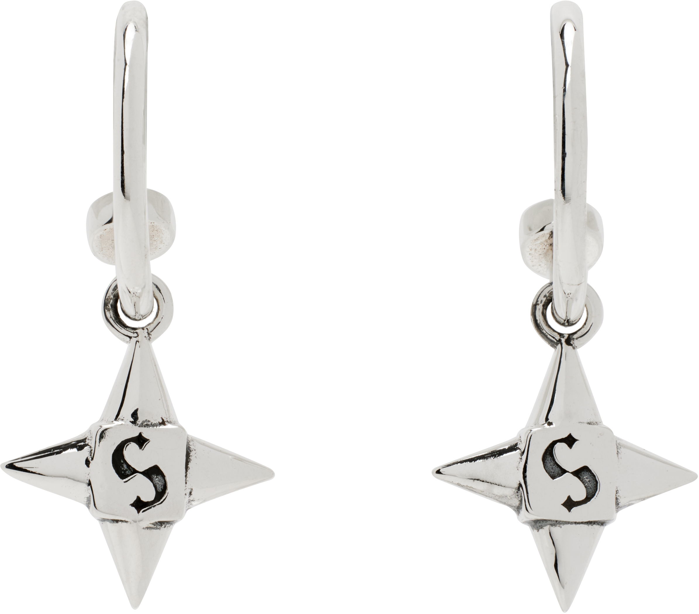 Silver Star Shock Sleepers Earrings