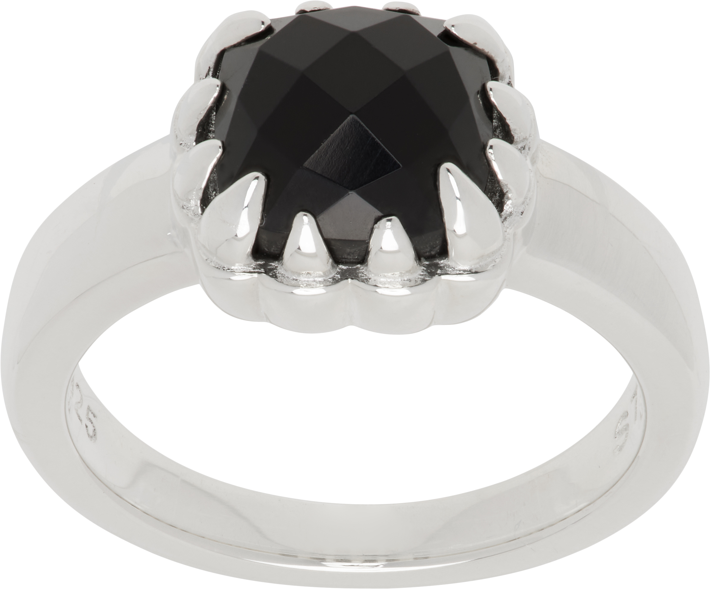 Stolen Girlfriends Club Silver Baby Claw Onyx Ring In Sterl Silver925 Onyx