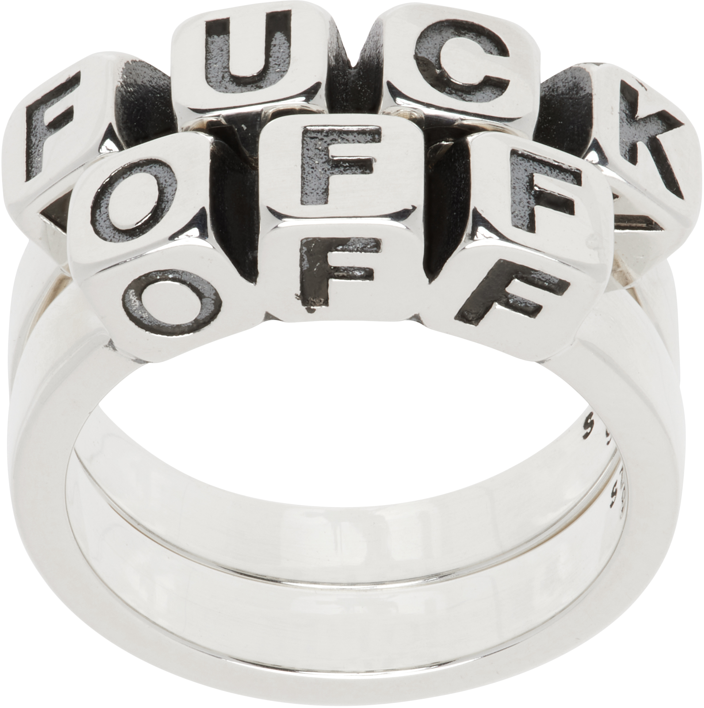 Silver No Apologies Stacker Ring Set