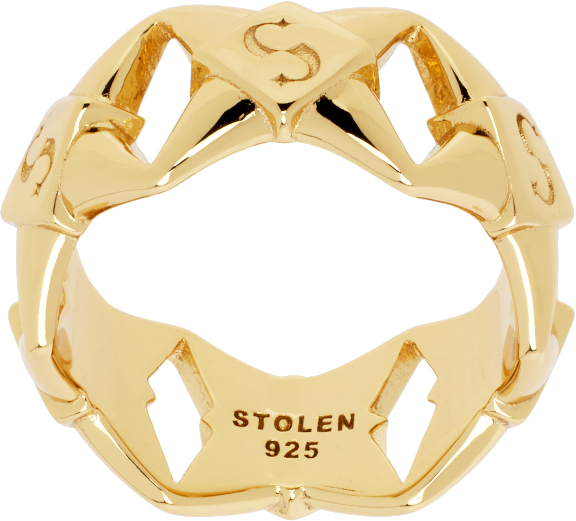 Gold Star Shocked Band Ring