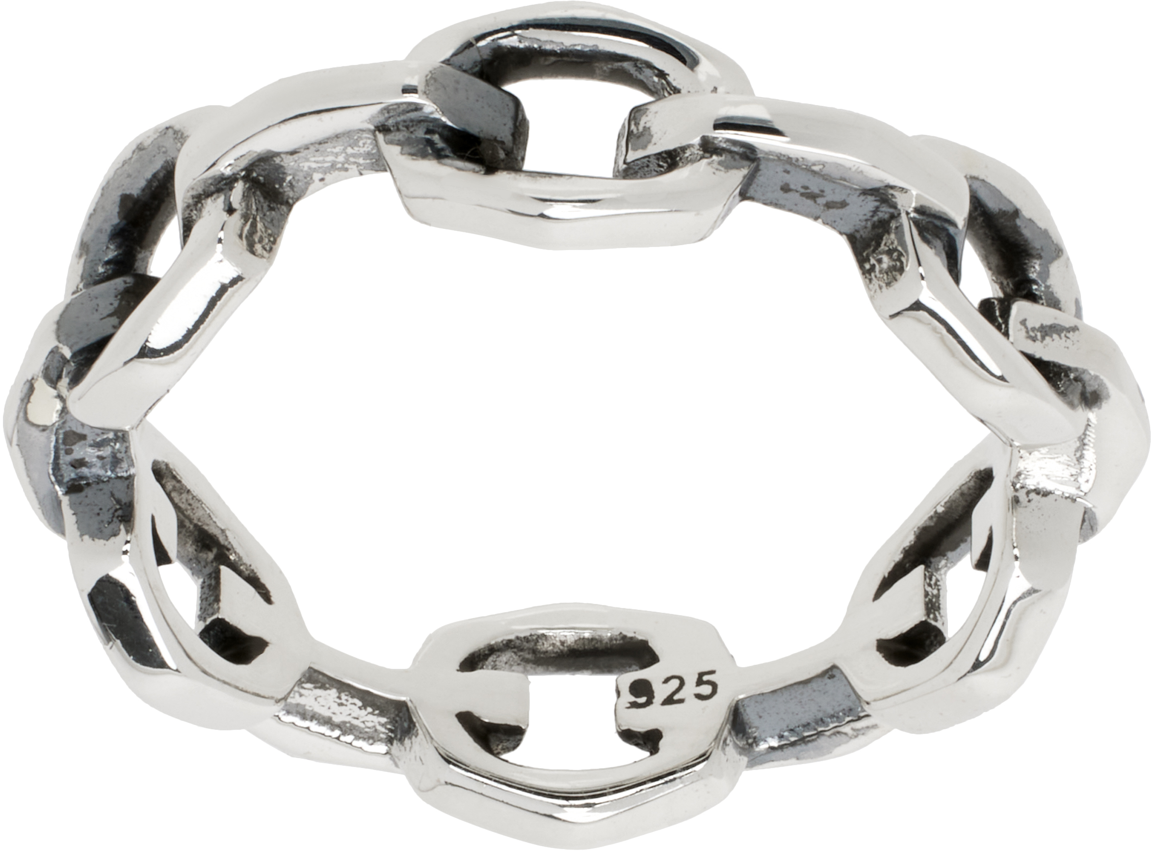 Silver Facet Chain Ring