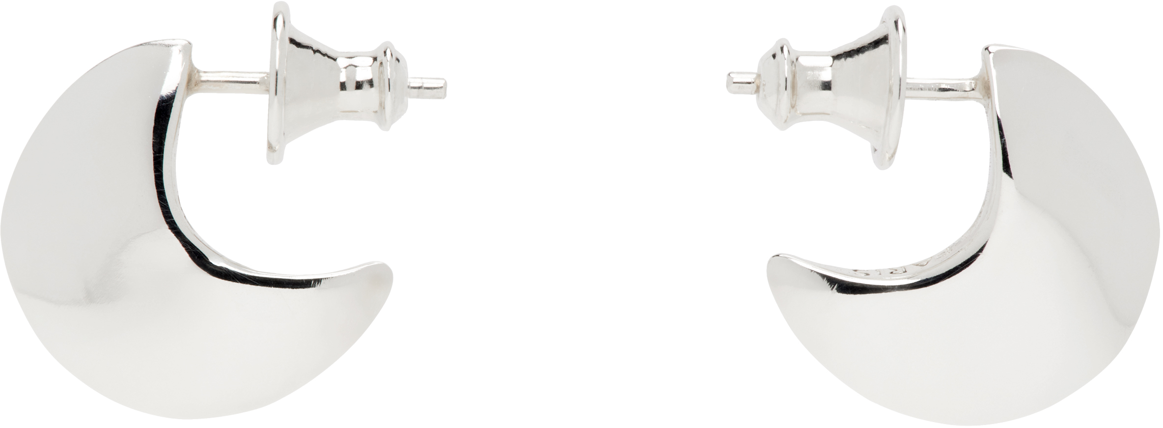 Silver Saucer Hoop Mini Earrings