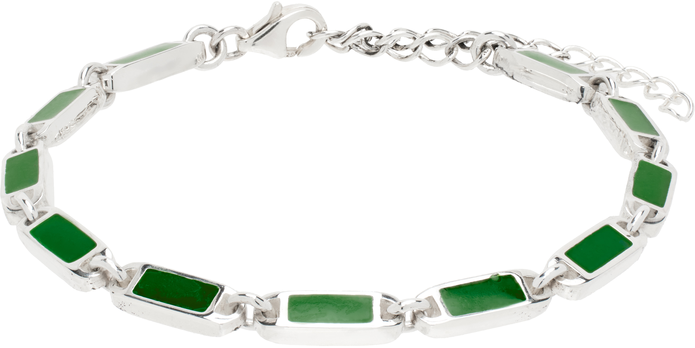 Silver 
Green Poncho Bracelet