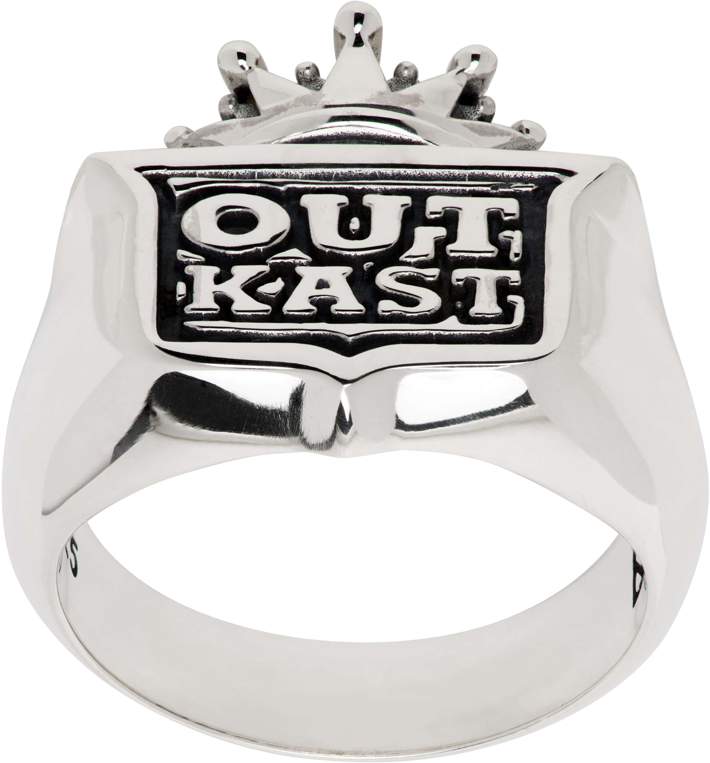 Silver 'Outkast' Logo Signet Ring