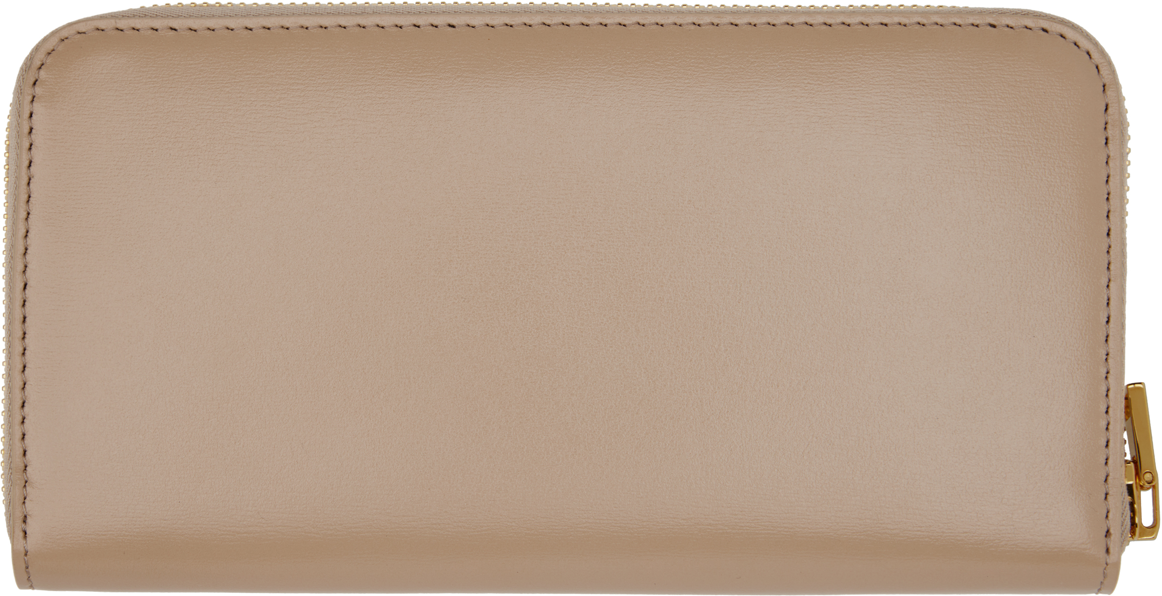 Tom Ford Beige Leather Zip Around Wallet