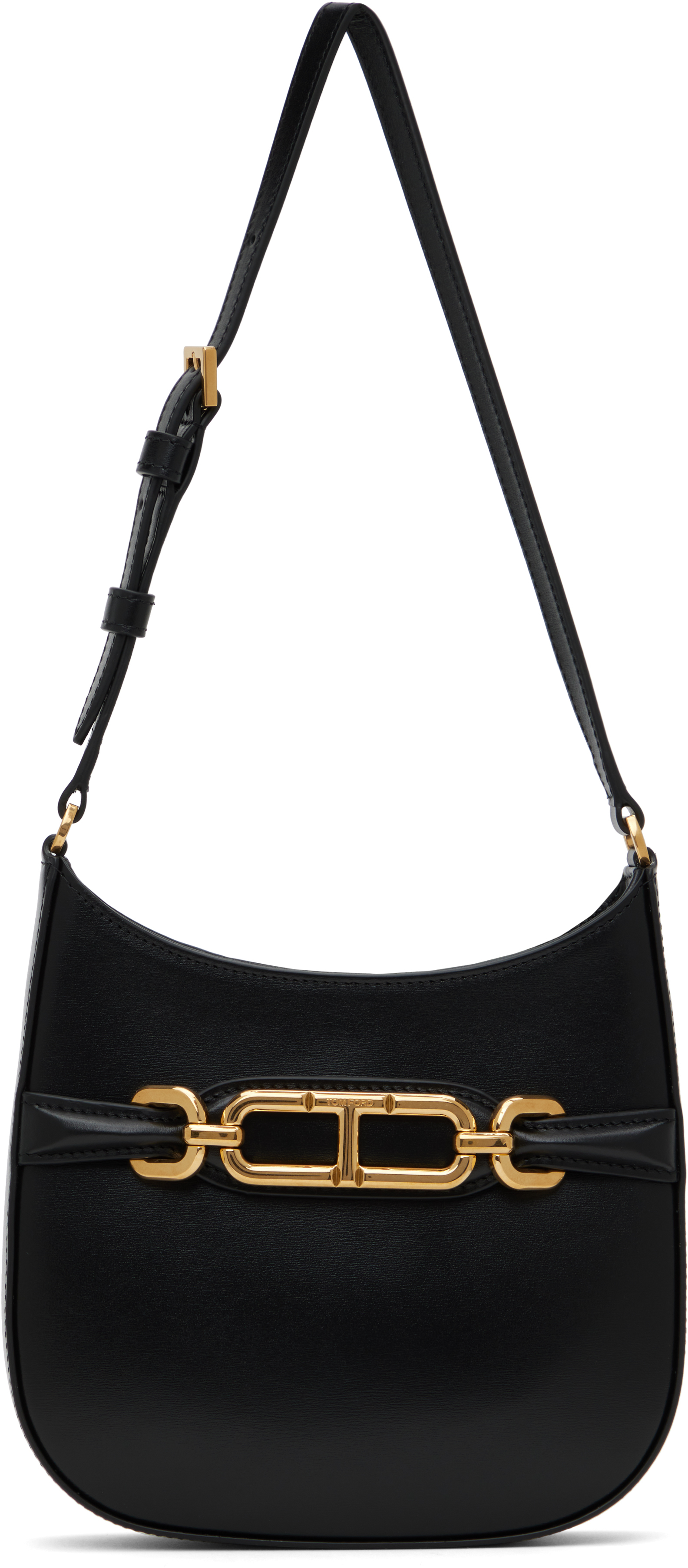 Tom Ford Box Palmellato ミディアム バケットバッグ Tom Ford Box Bag: Elegant Black Leather Handbag