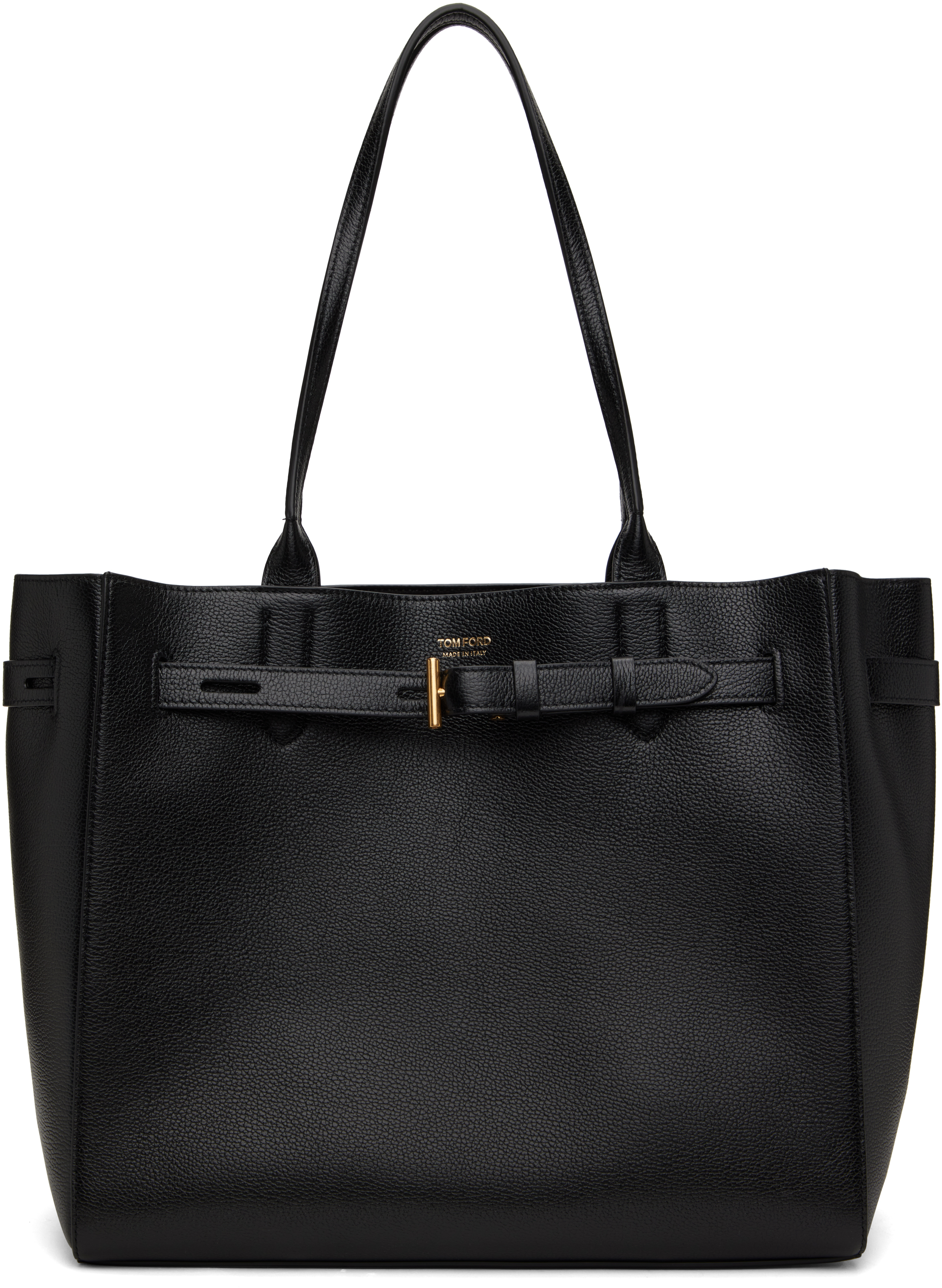 Black Grain Leather Audrey Medium Tote