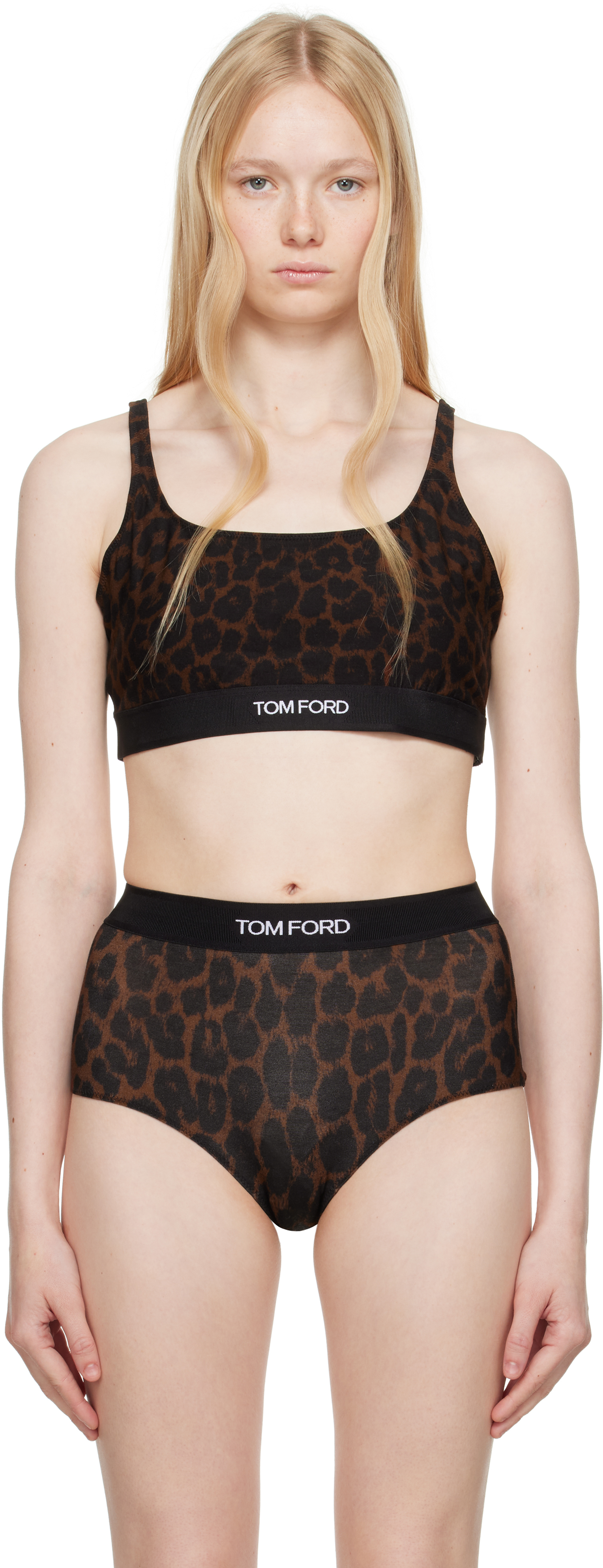 Tom Ford Brown Leopard Modal Signature Bralette