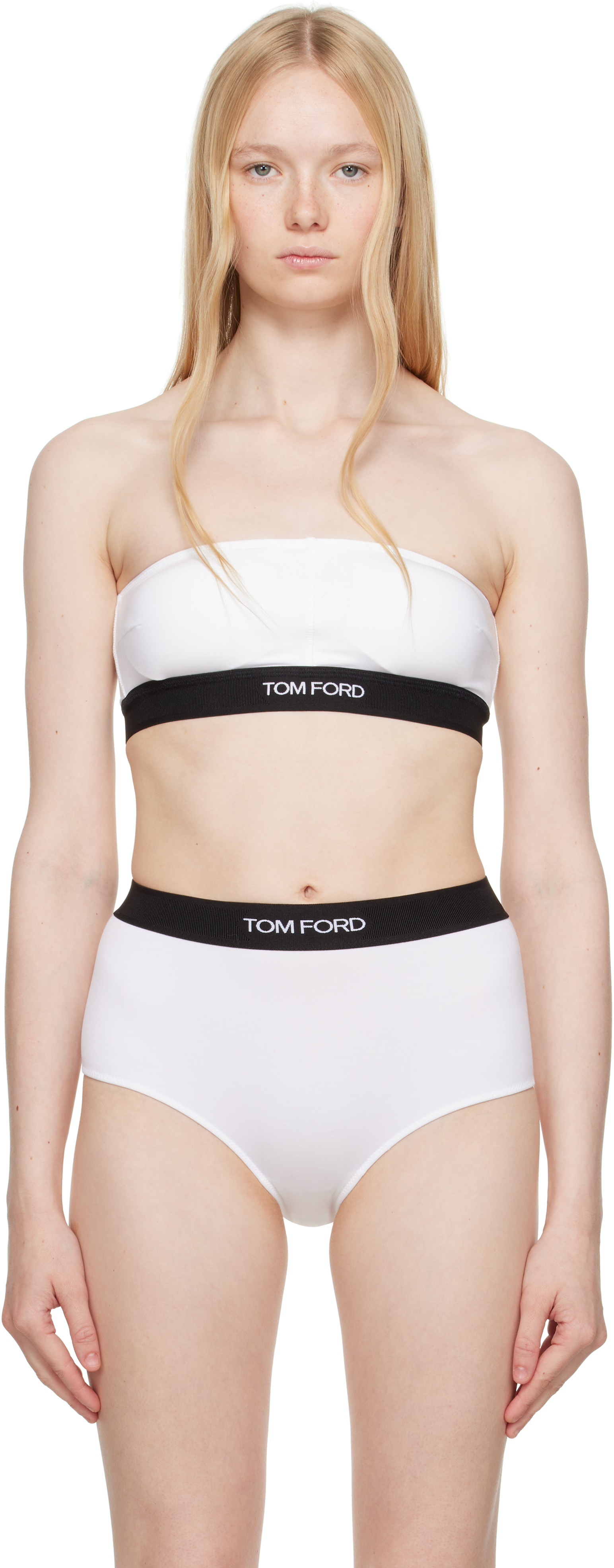 Tom Ford White Modal Signature Bandeau Bra