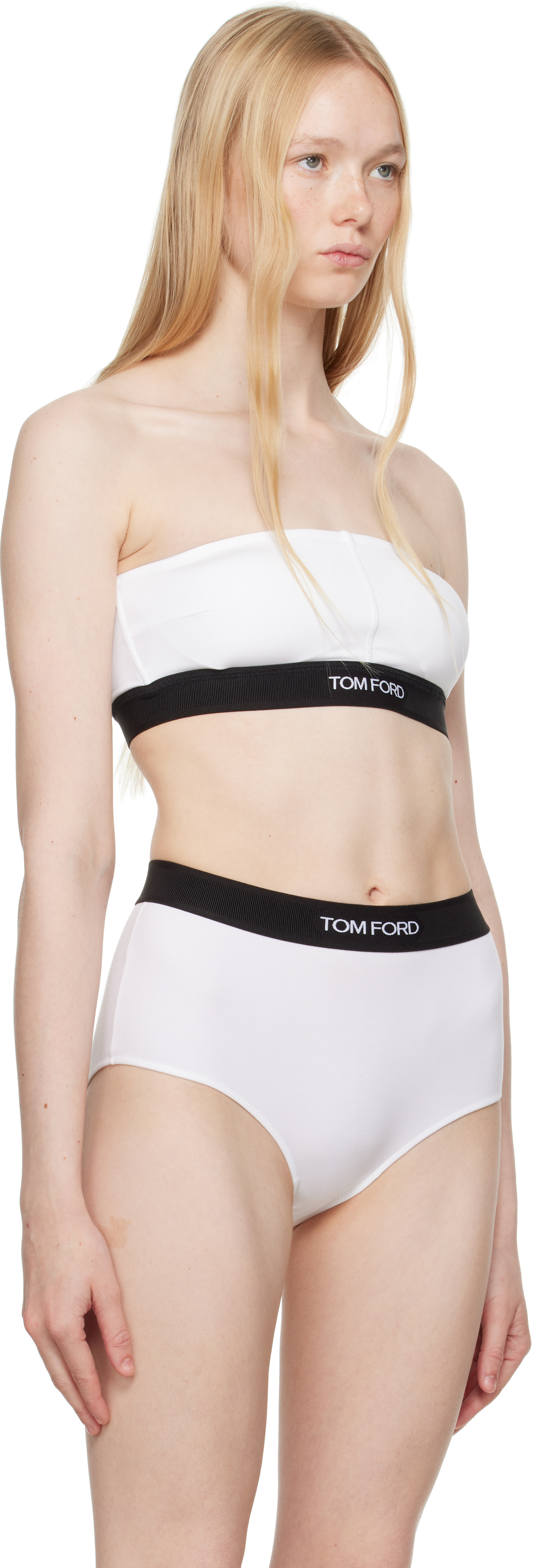 TOM FORD WHITE MODAL SIGNATURE BANDEAU BRA