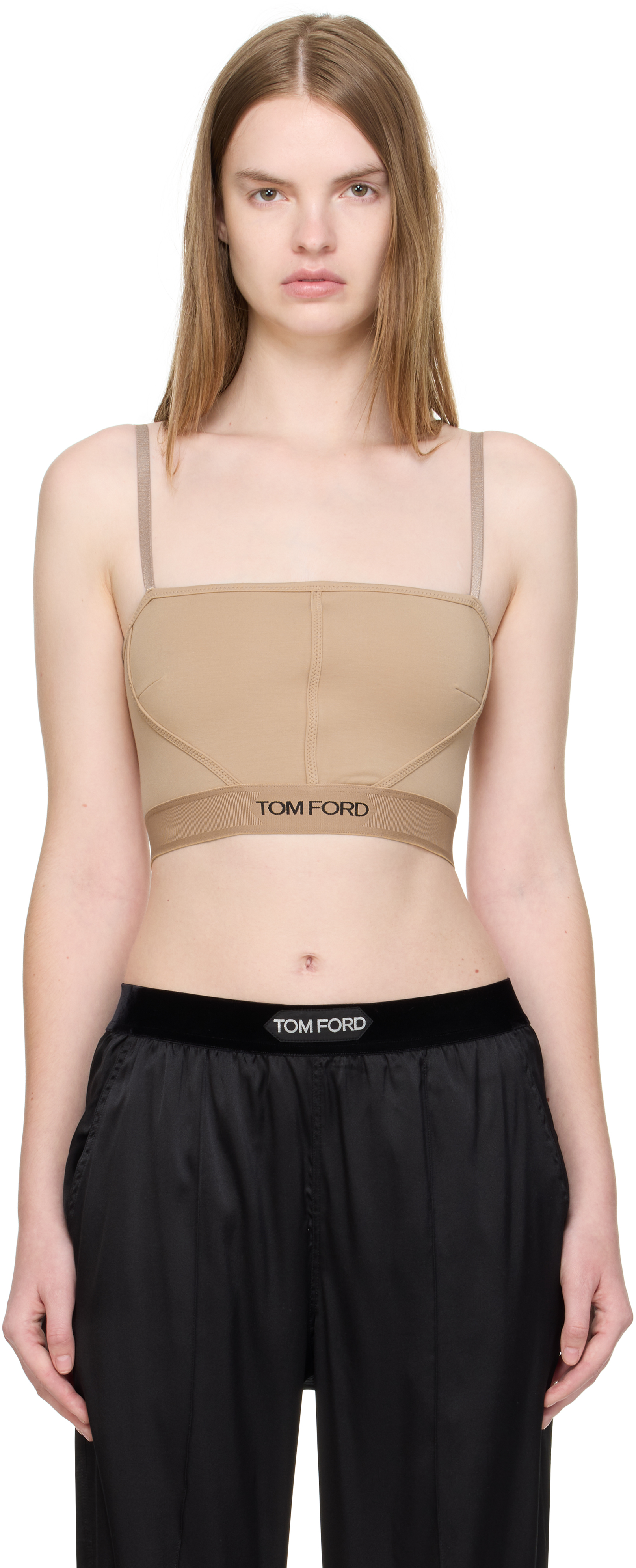 Tom Ford Beige Signature Camisole In Brown