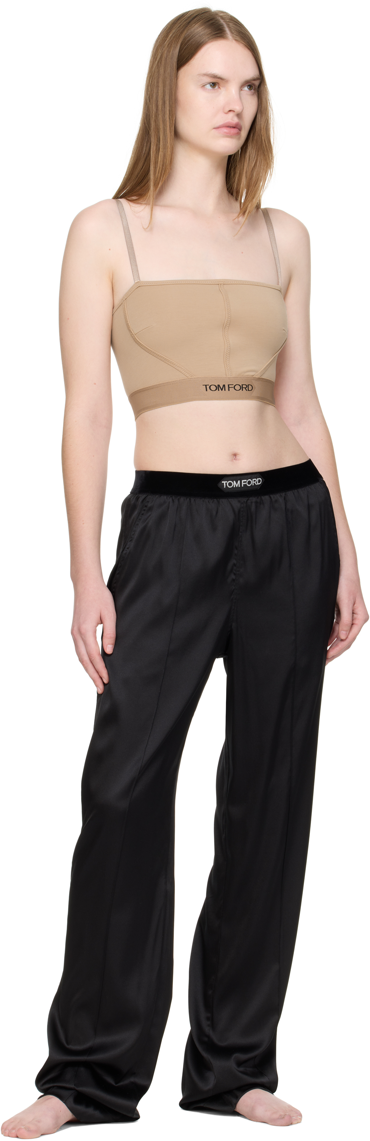 Tom Ford Beige Signature Camisole In Brown