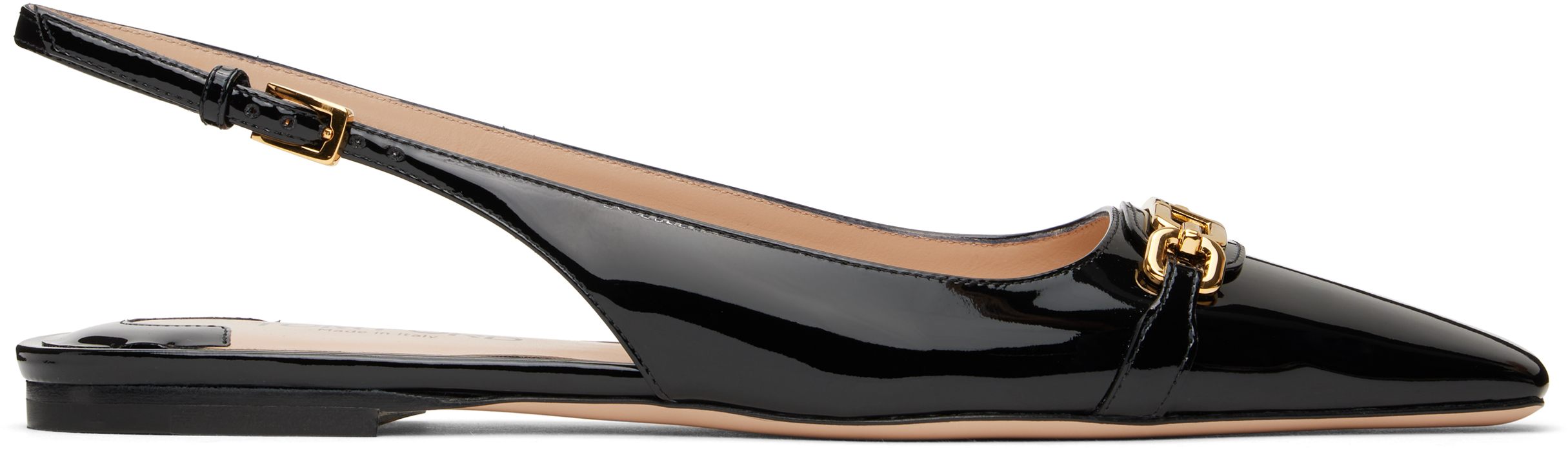Tom Ford Black Patent Leather Whitney Slingback Ballerina Flats