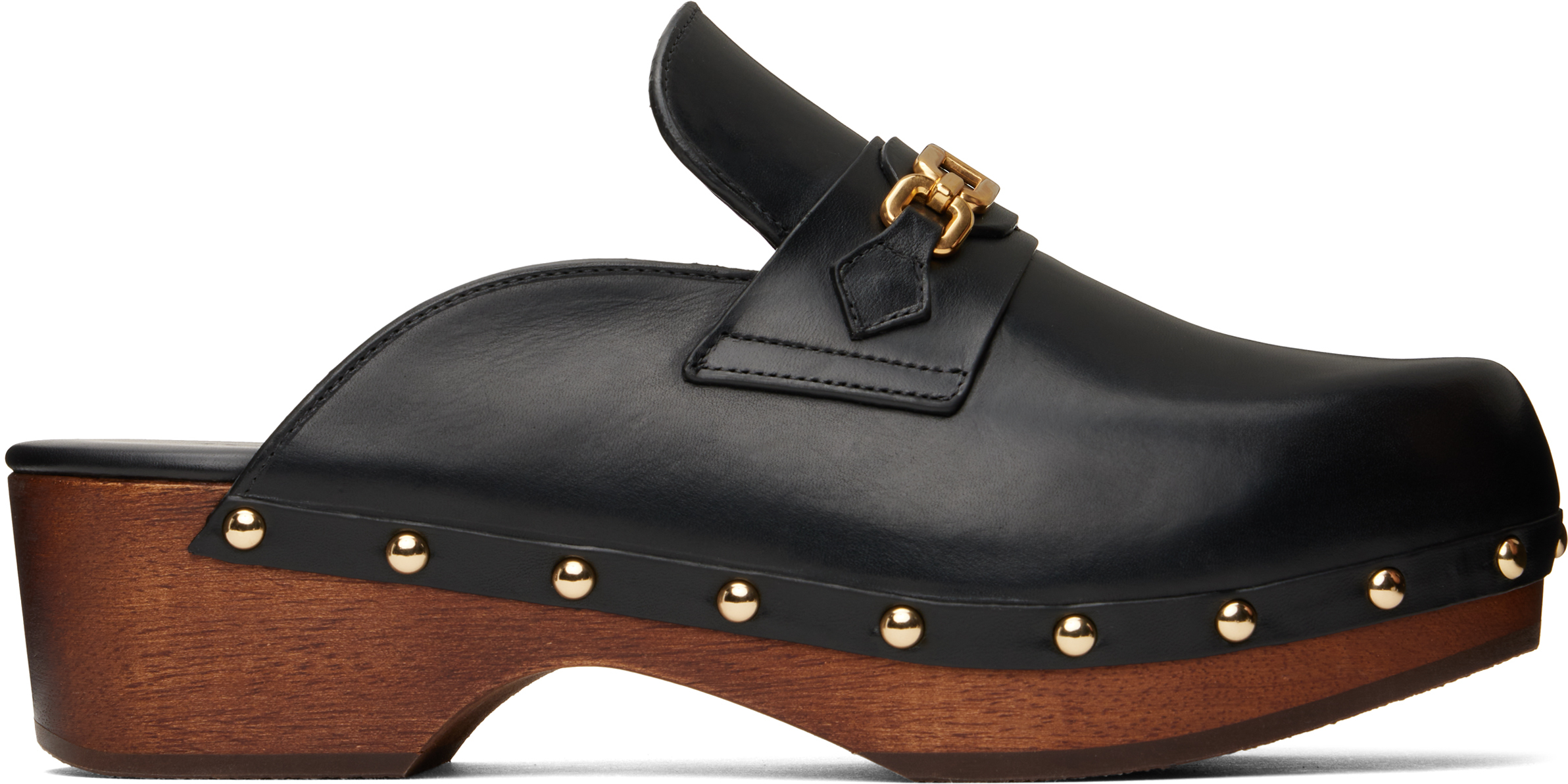 Tom Ford Black Natural Leather Whitney Clogs