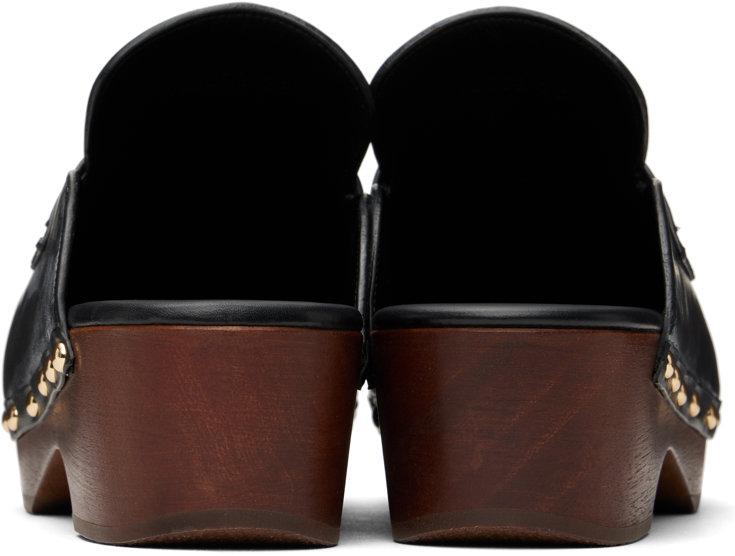 Tom Ford Black Natural Leather Whitney Clogs