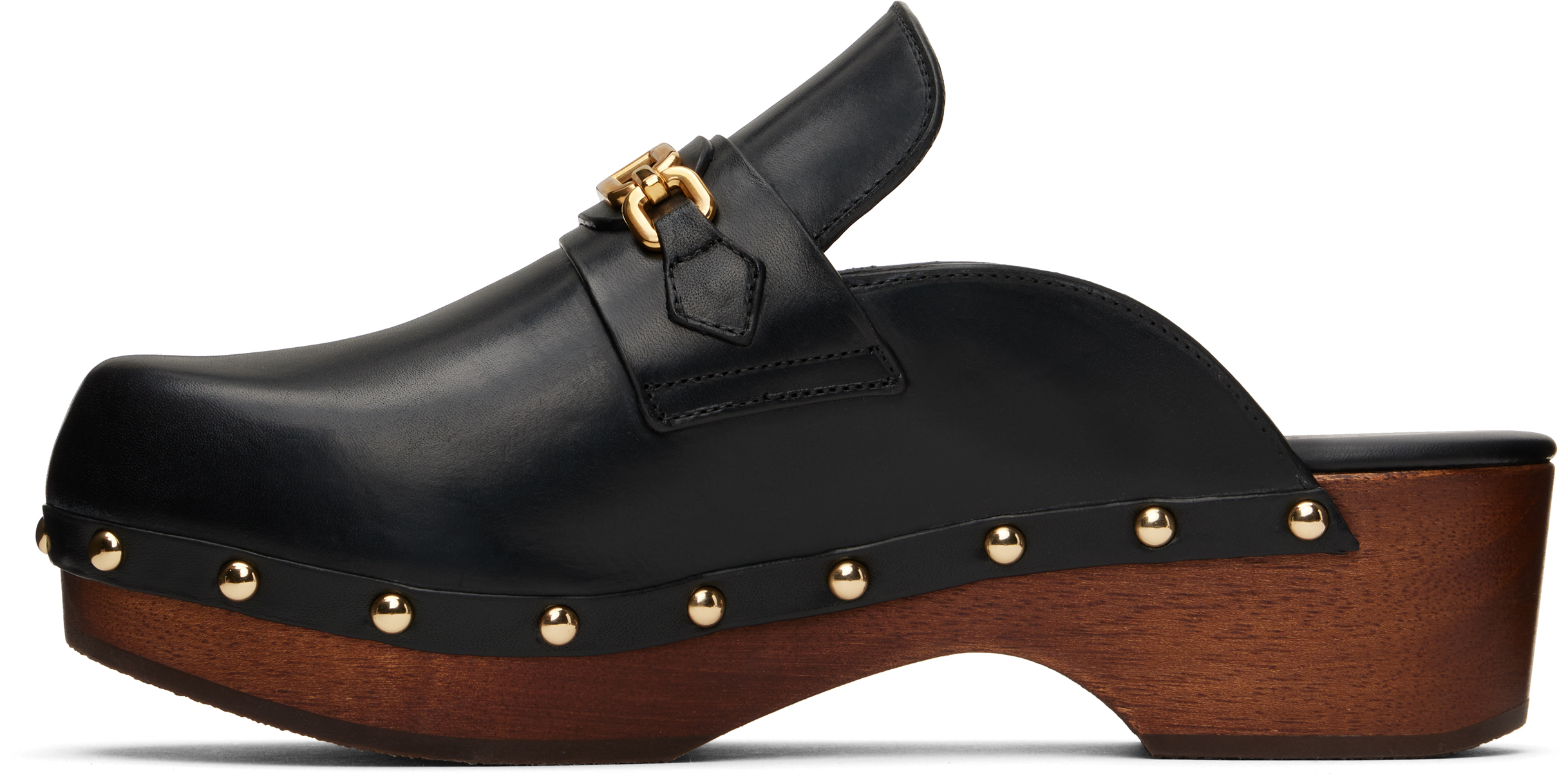 Tom Ford Black Natural Leather Whitney Clogs