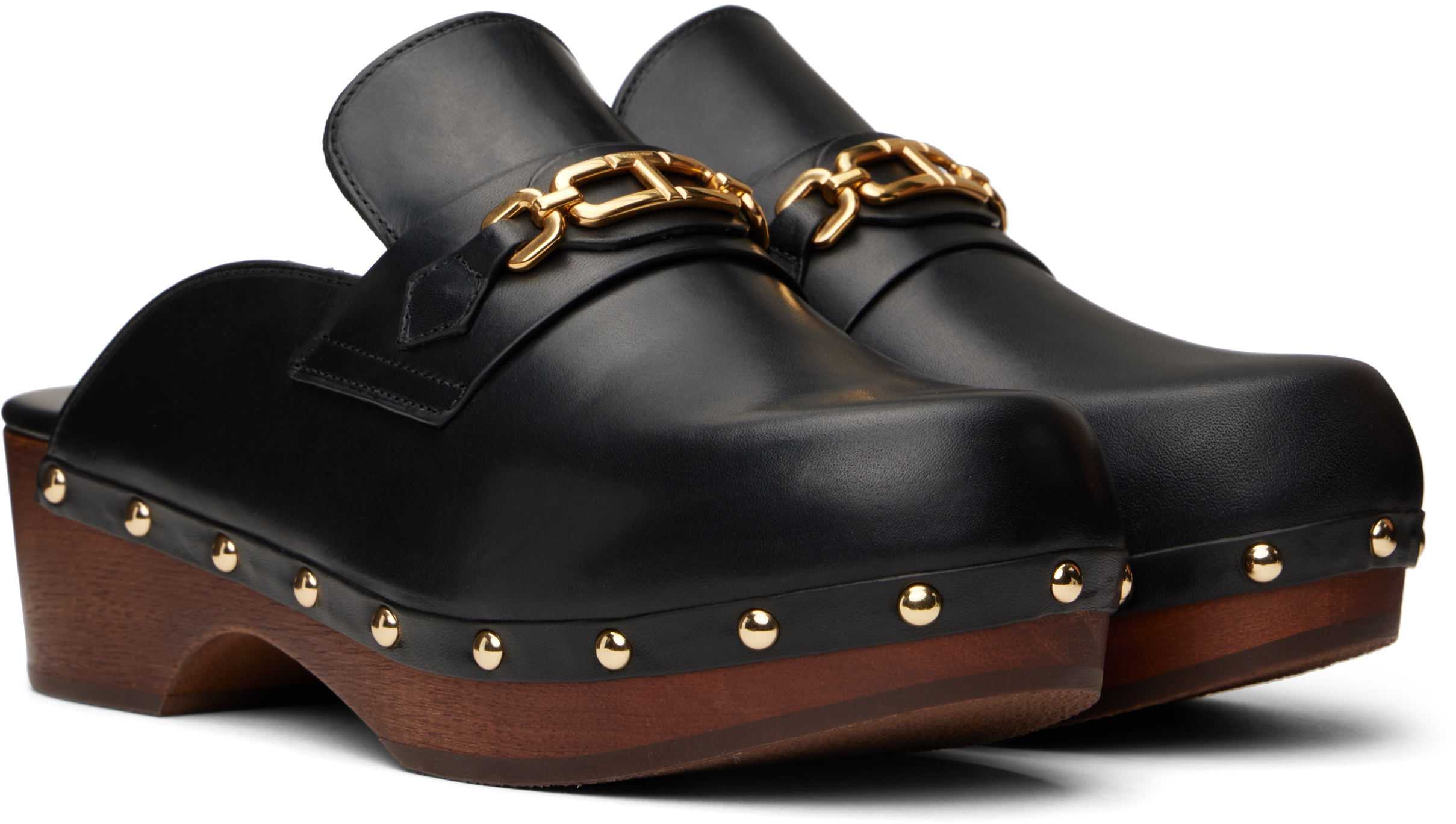 Tom Ford Black Natural Leather Whitney Clogs