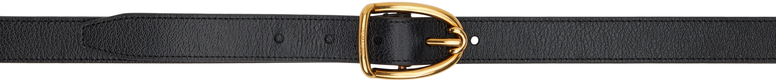Tom Ford Black Angled Buckle Belt