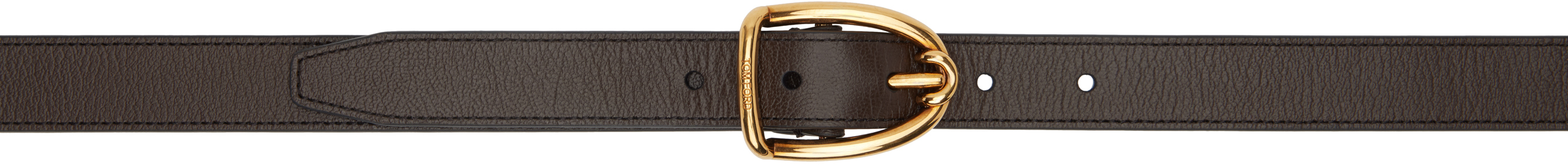 Tom Ford Brown Angled Buckle Belt