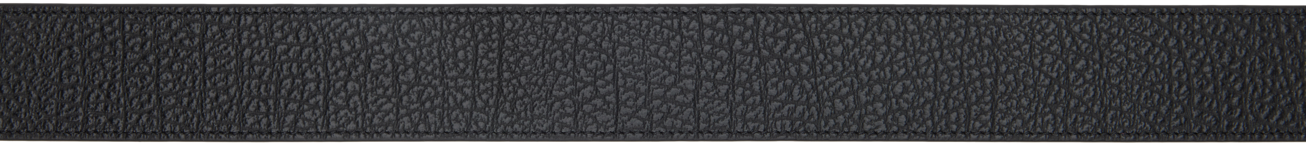 Tom Ford Black Grain Leather Oval Belt