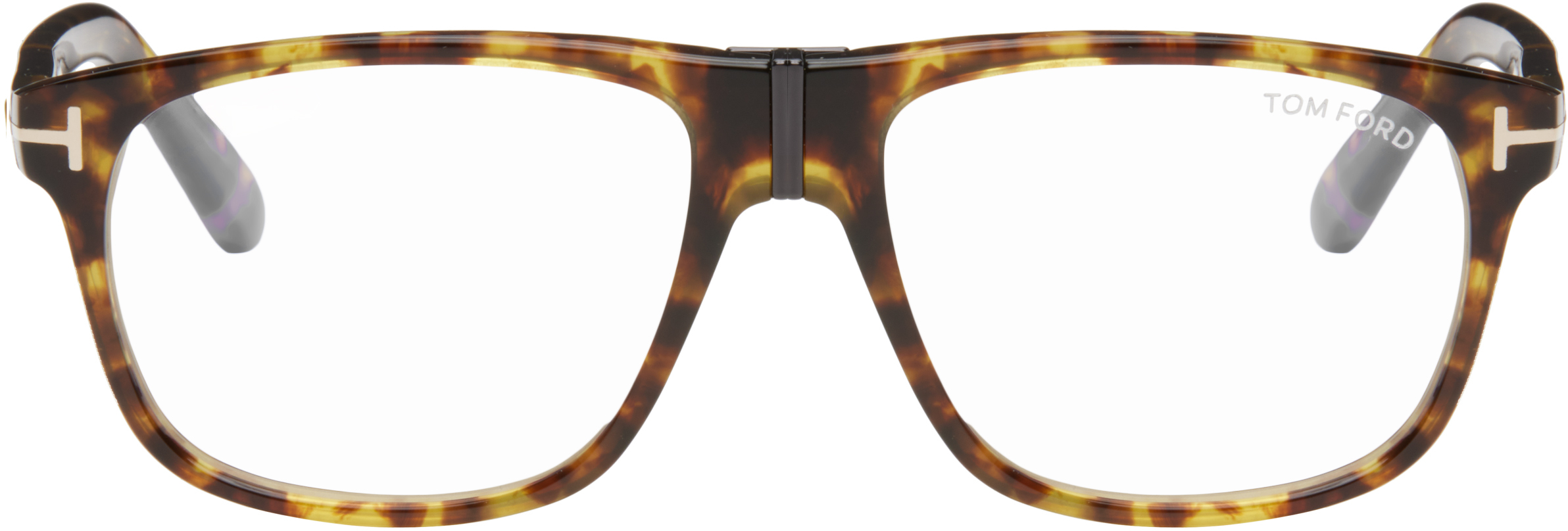 Brown & Black Pilot Blue Block Glasses