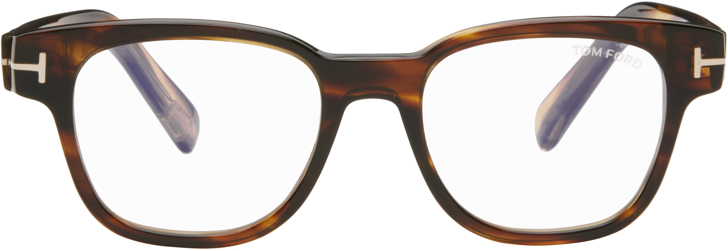 Brown & Black Square Blue Block Glasses