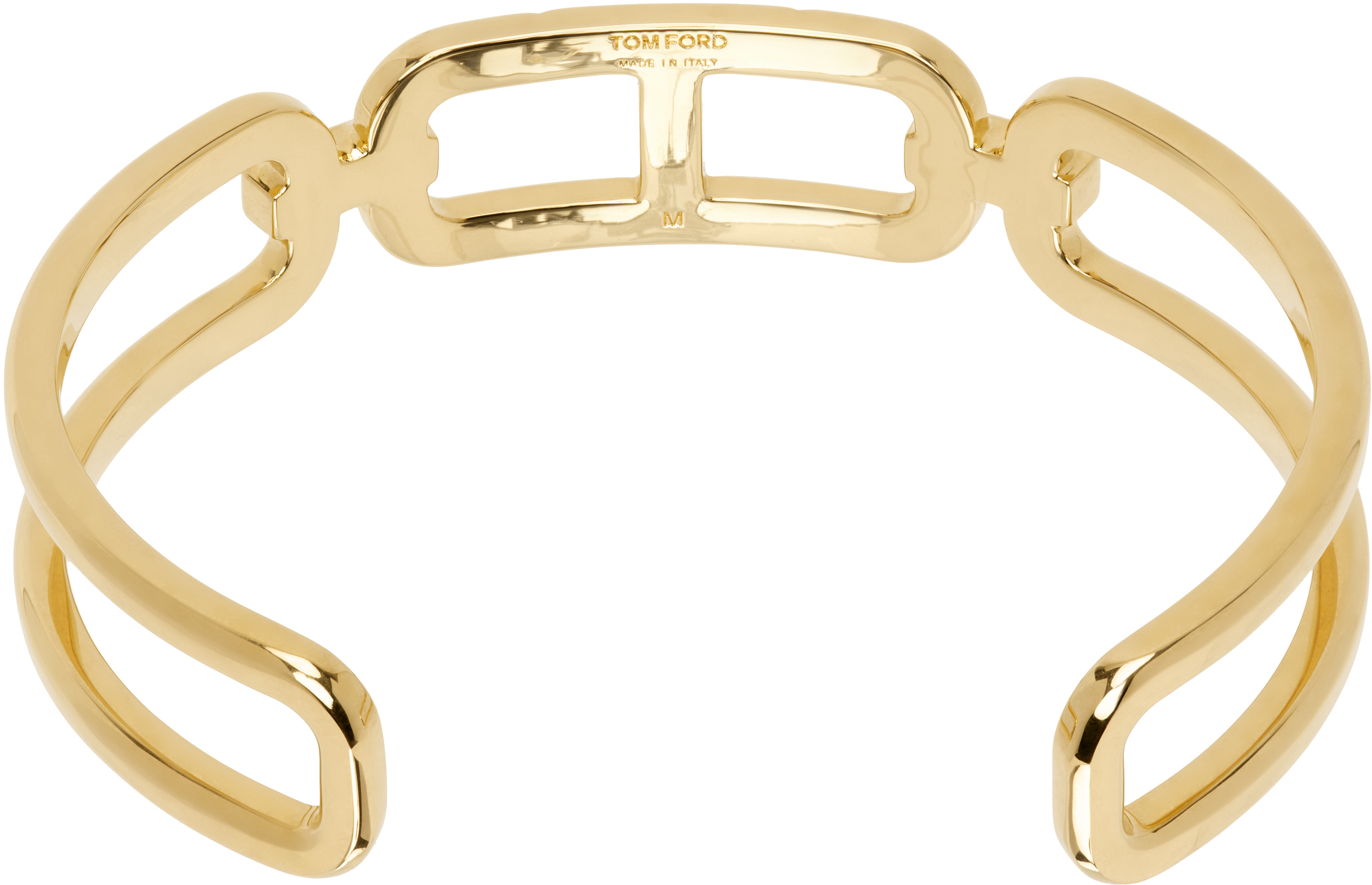 Tom Ford Gold Medium Whitney Cuff Bracelet In Vintage Gold